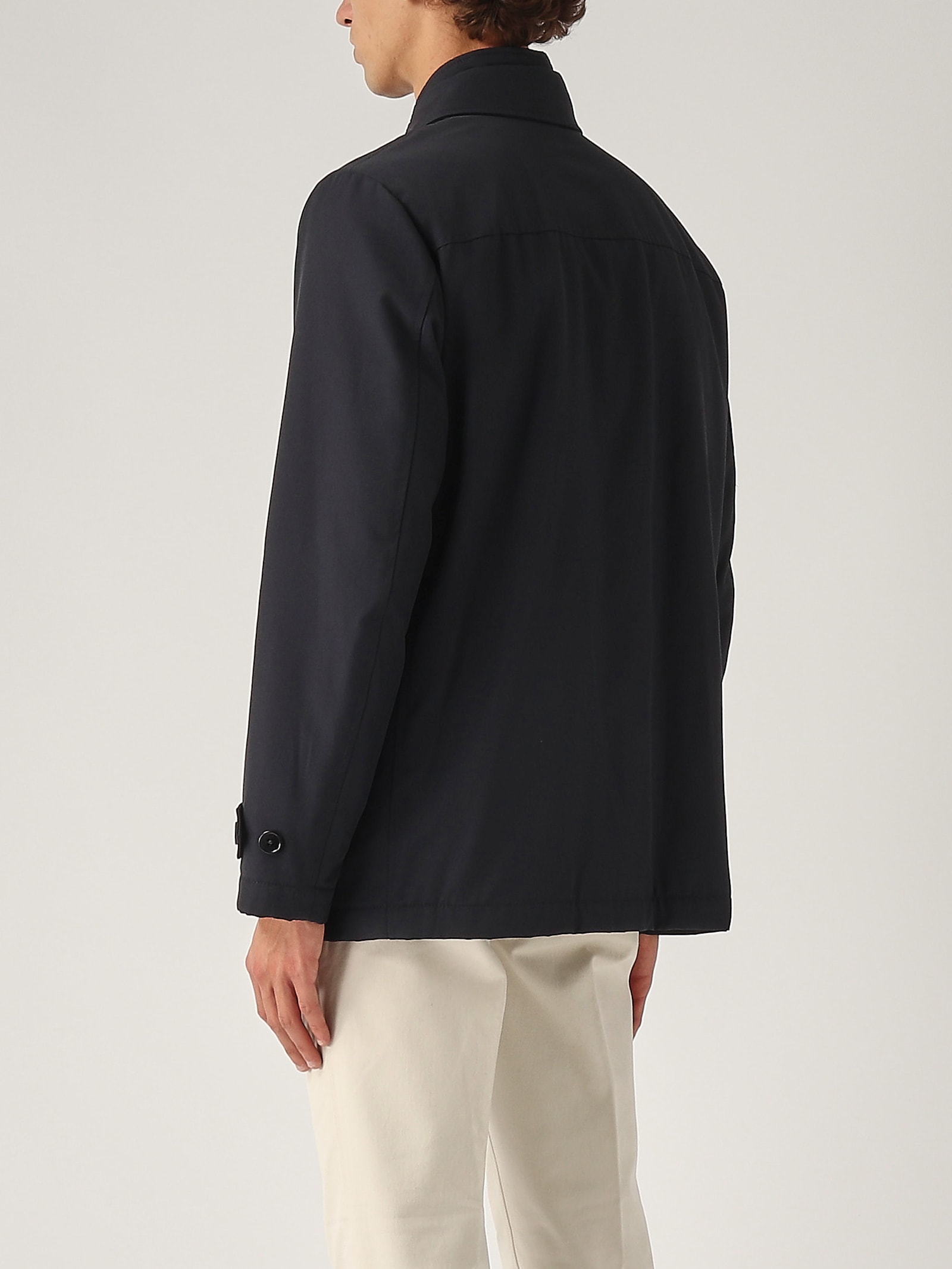 Shop Fay Morning Corto Db Front Raincoat In Navy