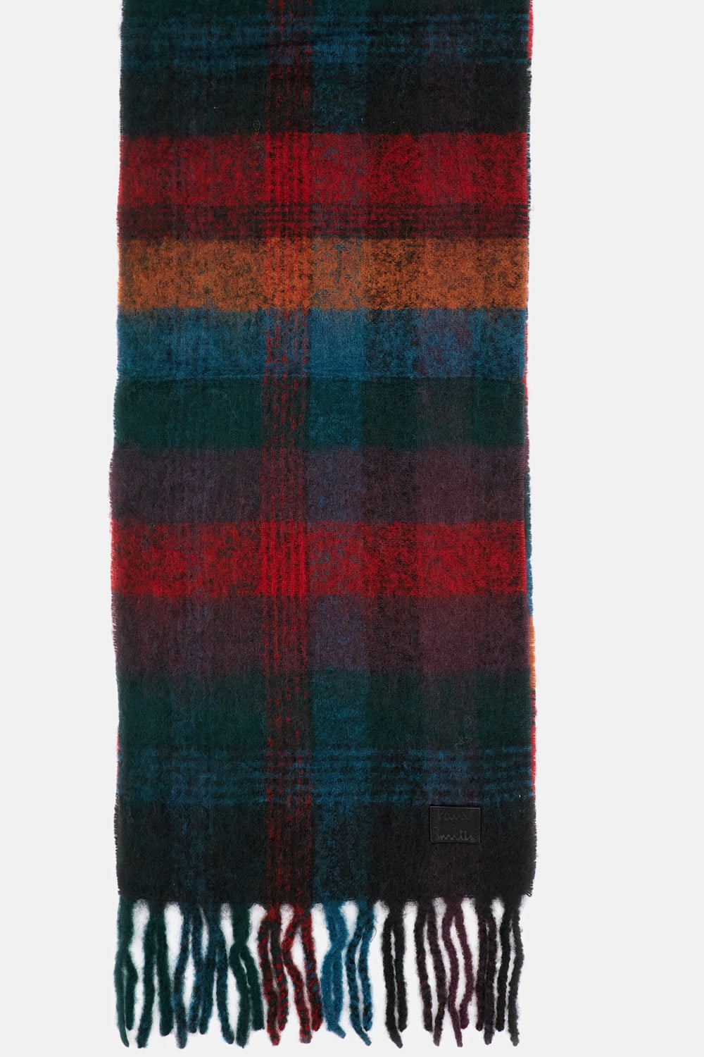 Paul Smith Fringed Check Scarf In Multi