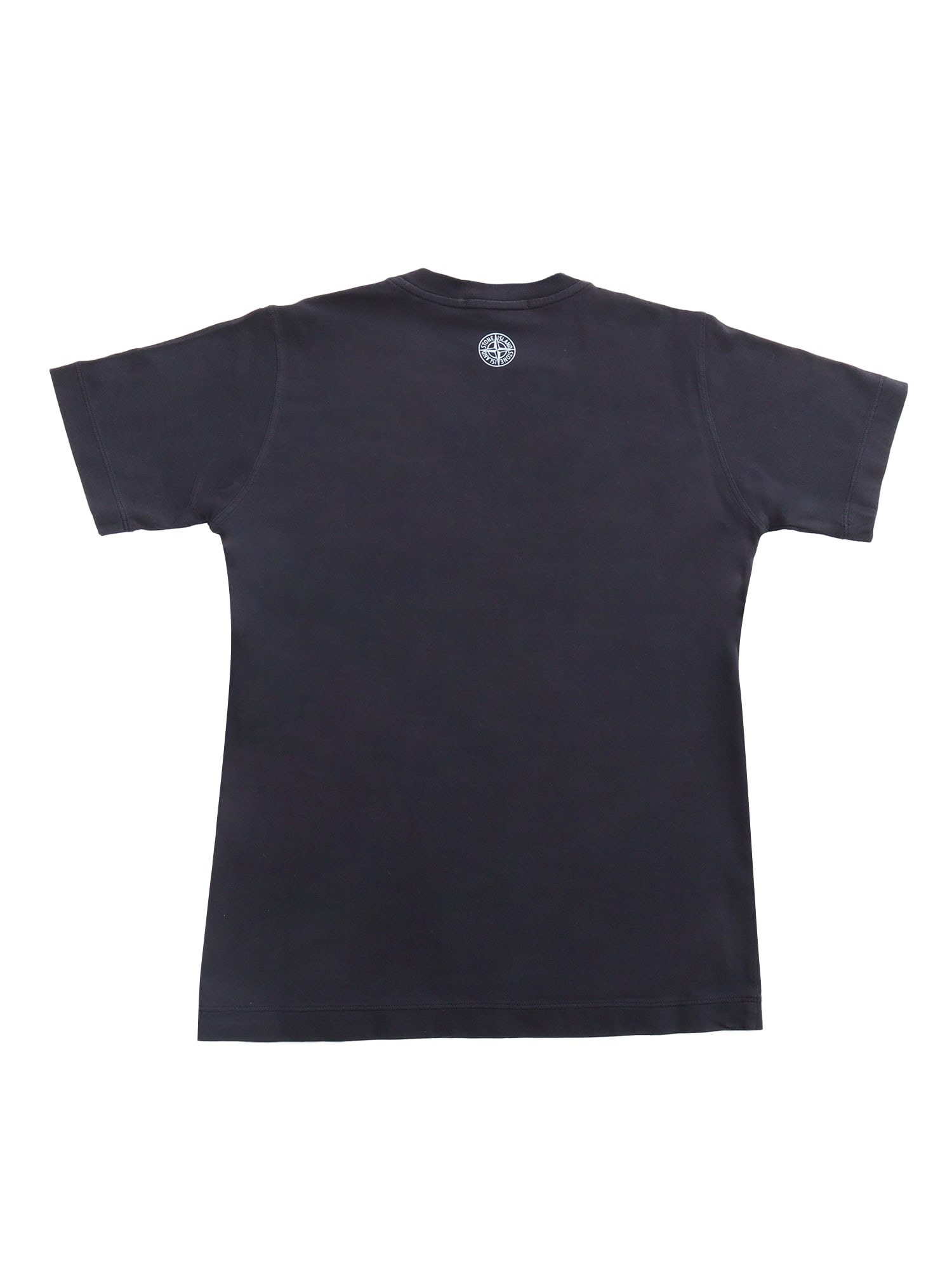 Shop Stone Island Junior Black T-shirt With Prints In Blue