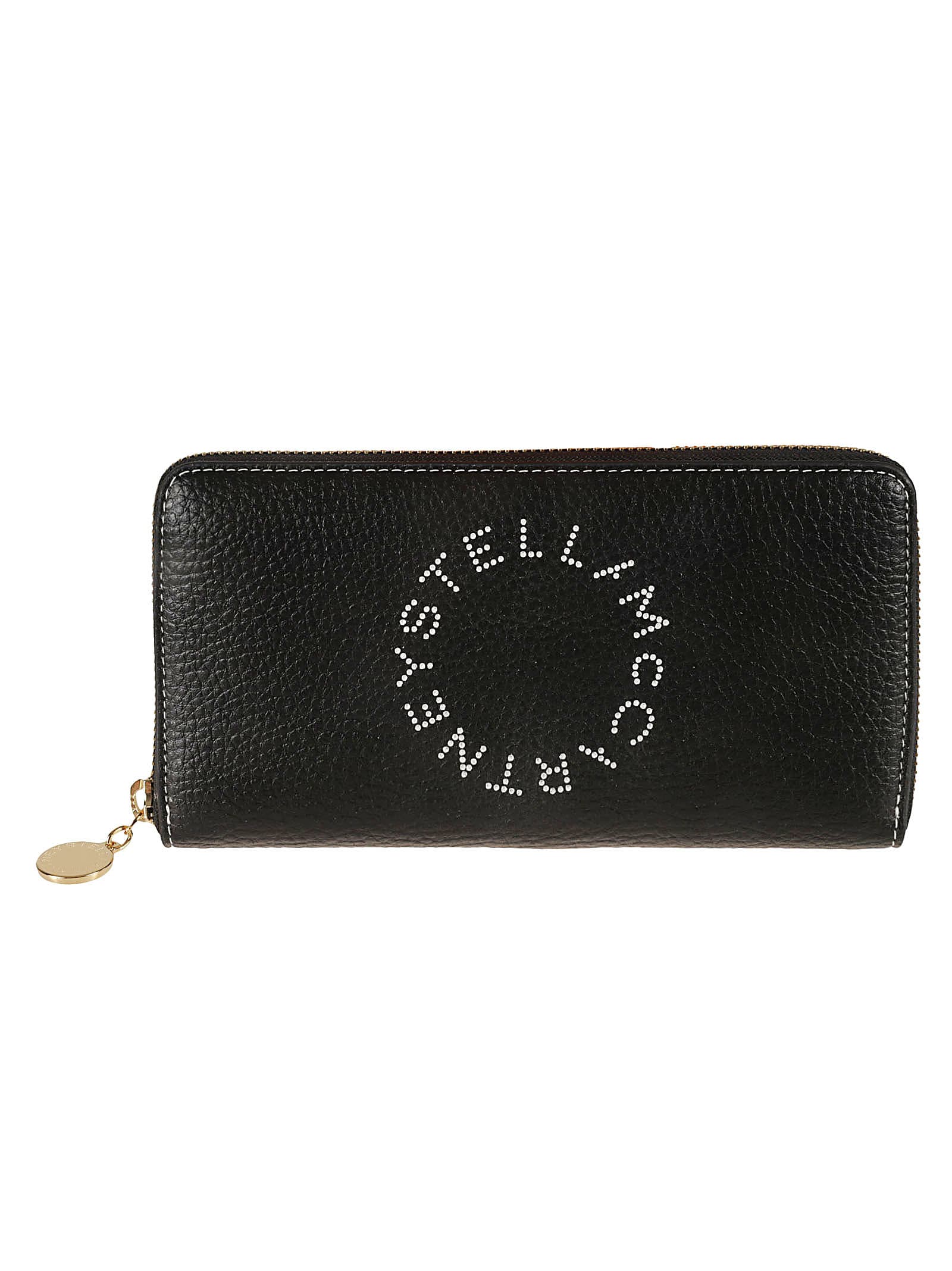 Stella Mccartney Logo Embossed Zip Wallet In Black
