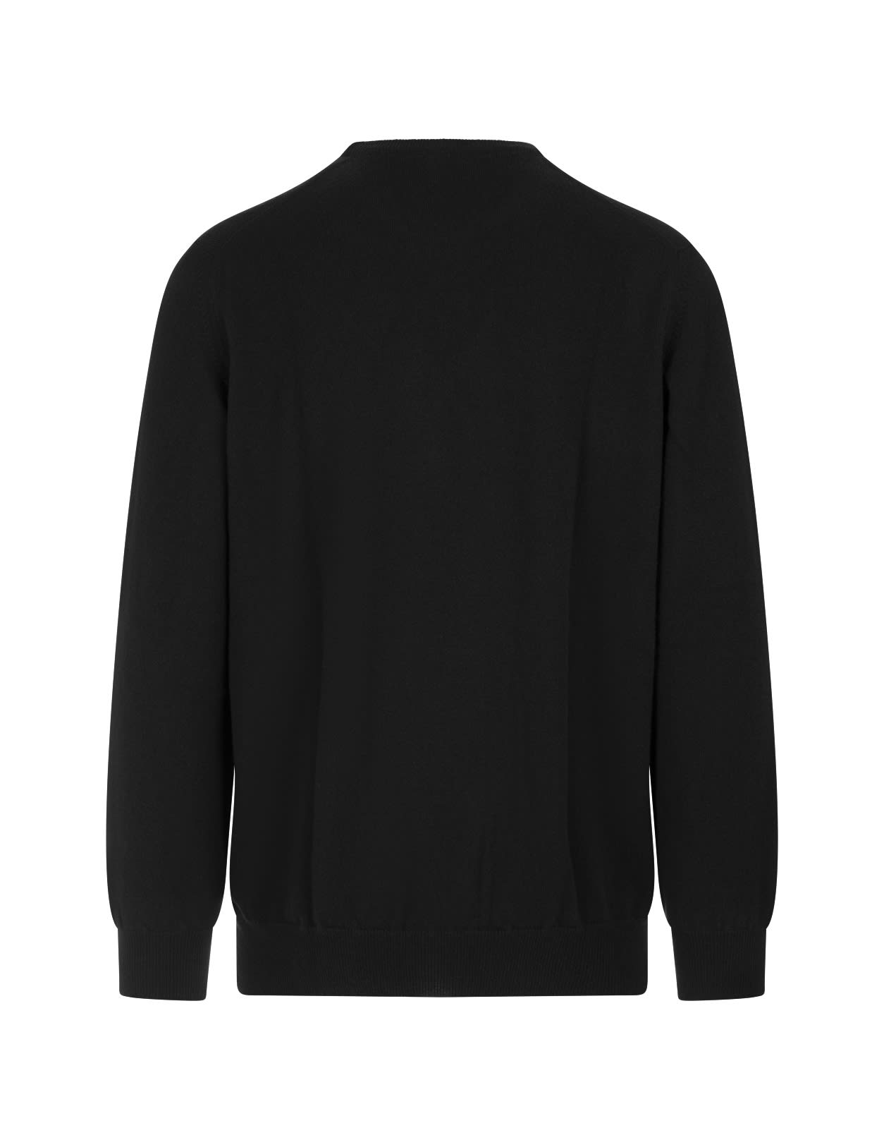 Shop Fedeli Black Cashmere Slim Fit Pullover