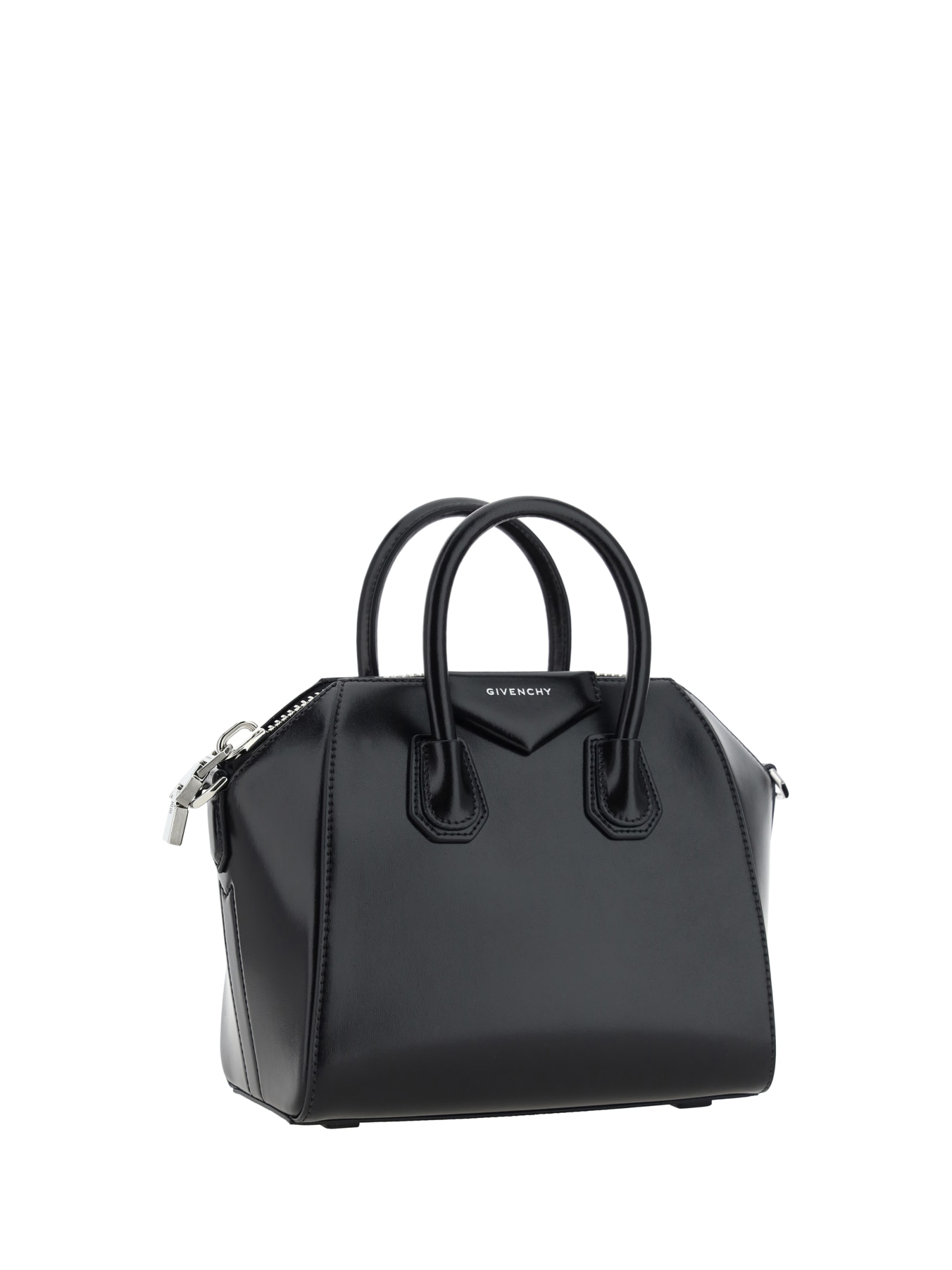 Shop Givenchy Mini Antigona Handbag In Nero