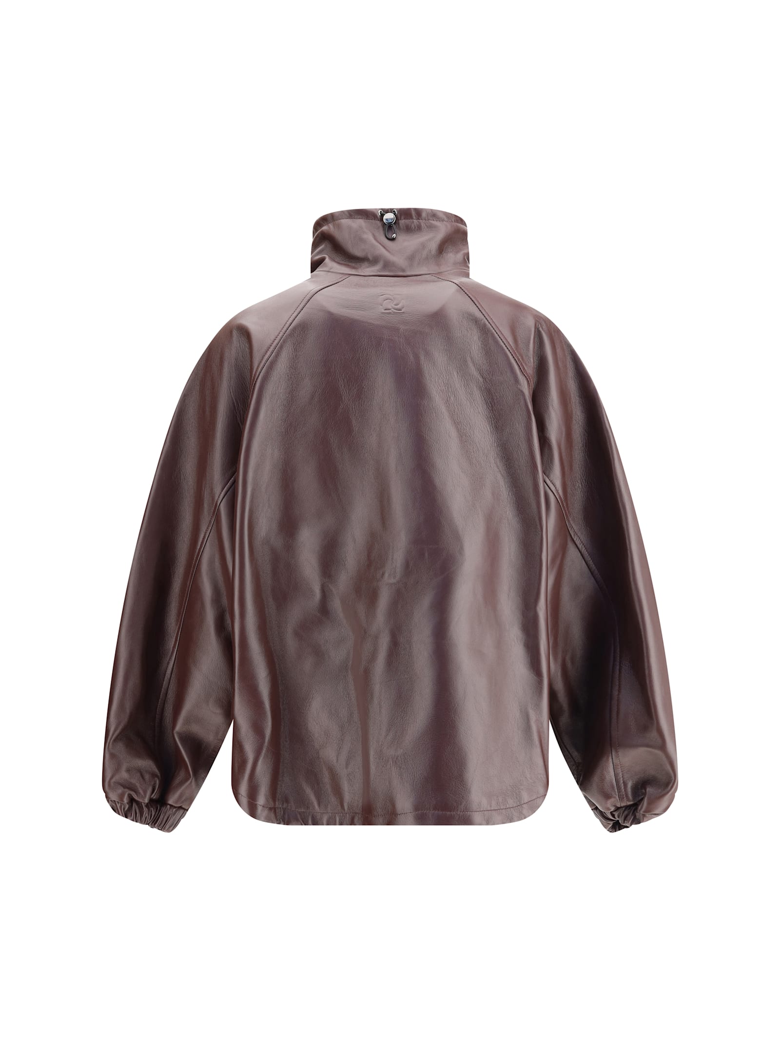 Magda Butrym Oversized Leather Jacket In Brown