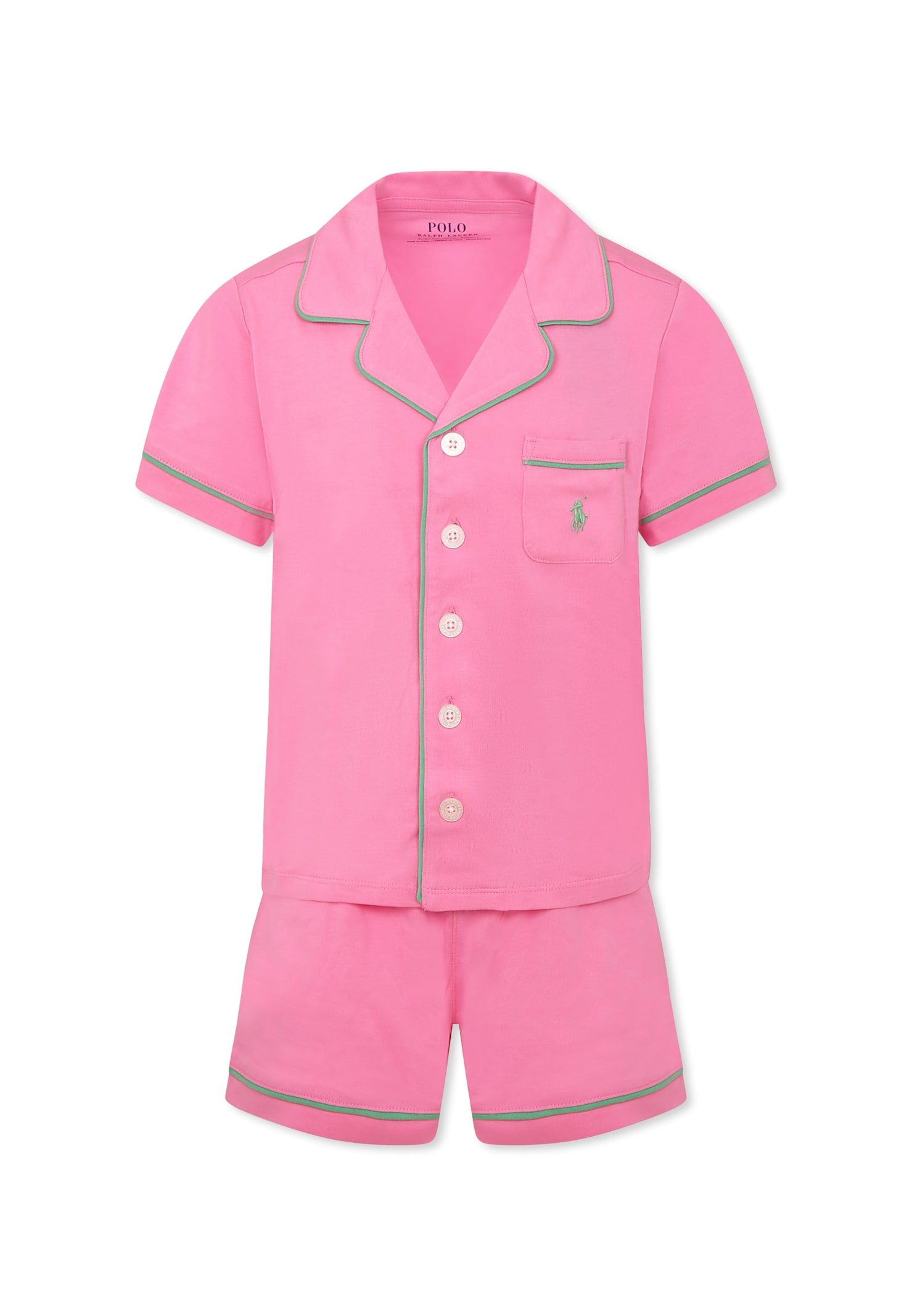 Polo Ralph Lauren Pink Pajamas For Girl With Horse In Pink