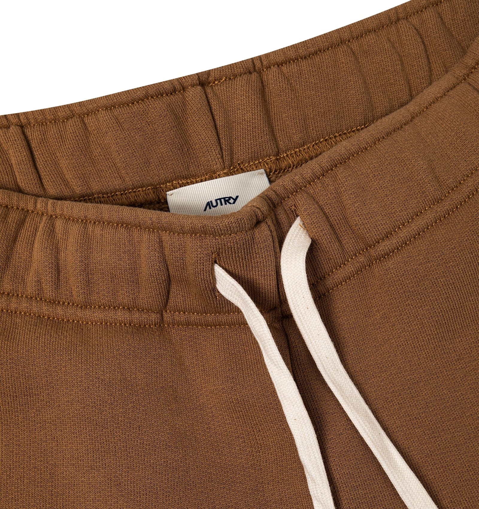 Autry Elastic Waistband Relaxed Fit Side Pockets Trousers In Brown