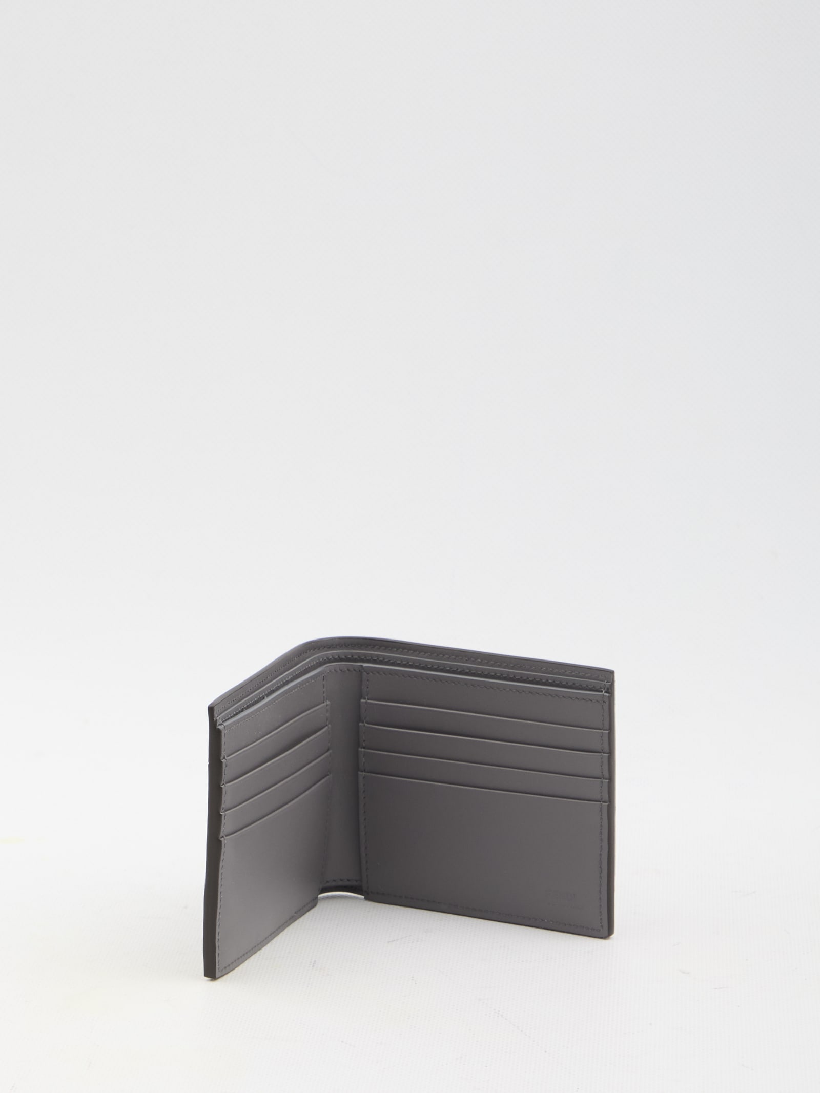 Shop Fendi Diagonal Wallet In Grey