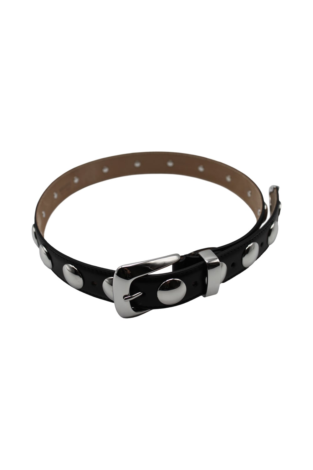 Khaite Benny Belt Whit Silver Stud Bucke In Multi