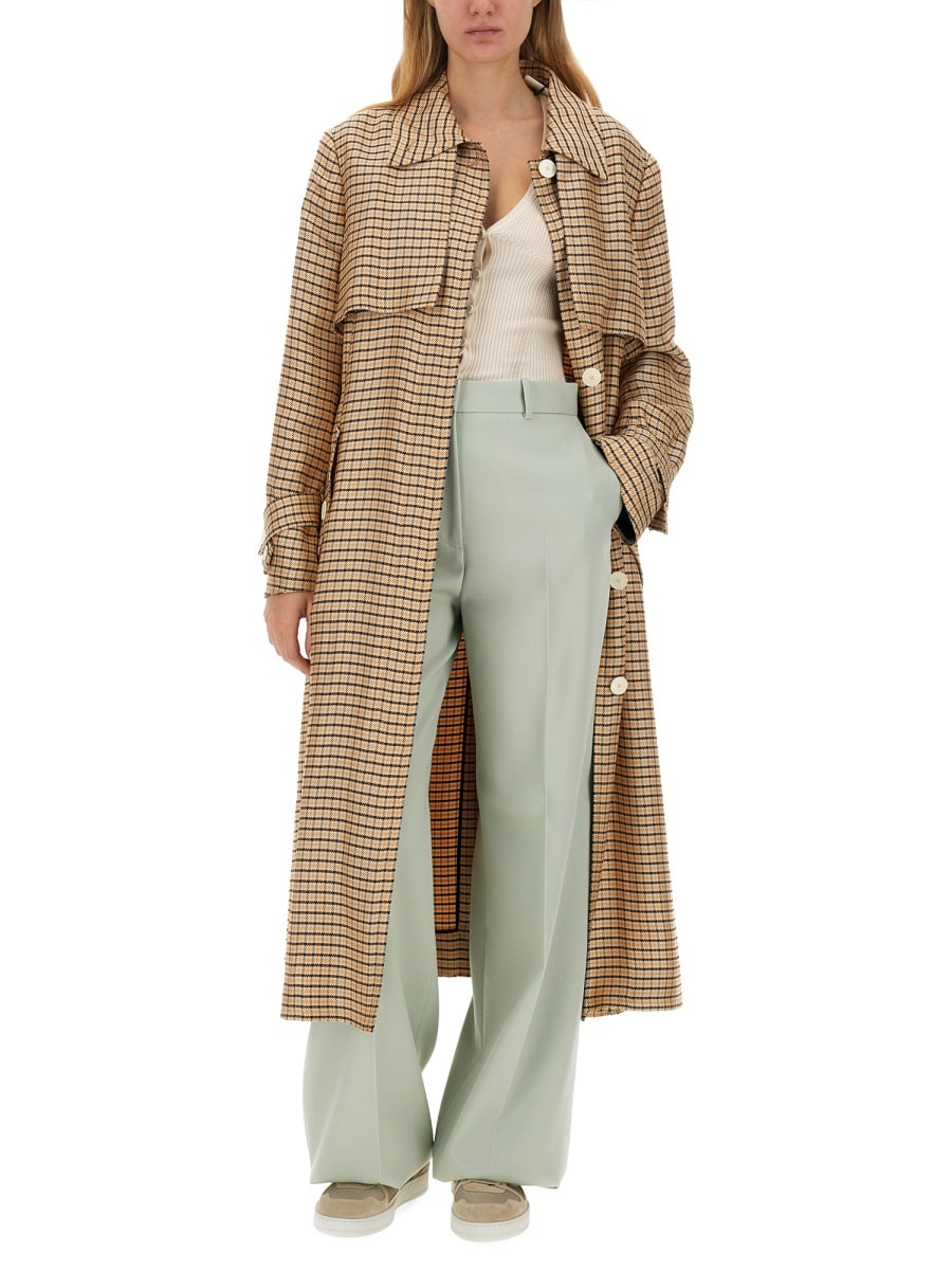 Shop Lanvin Belted Trench Coat In Multicolour
