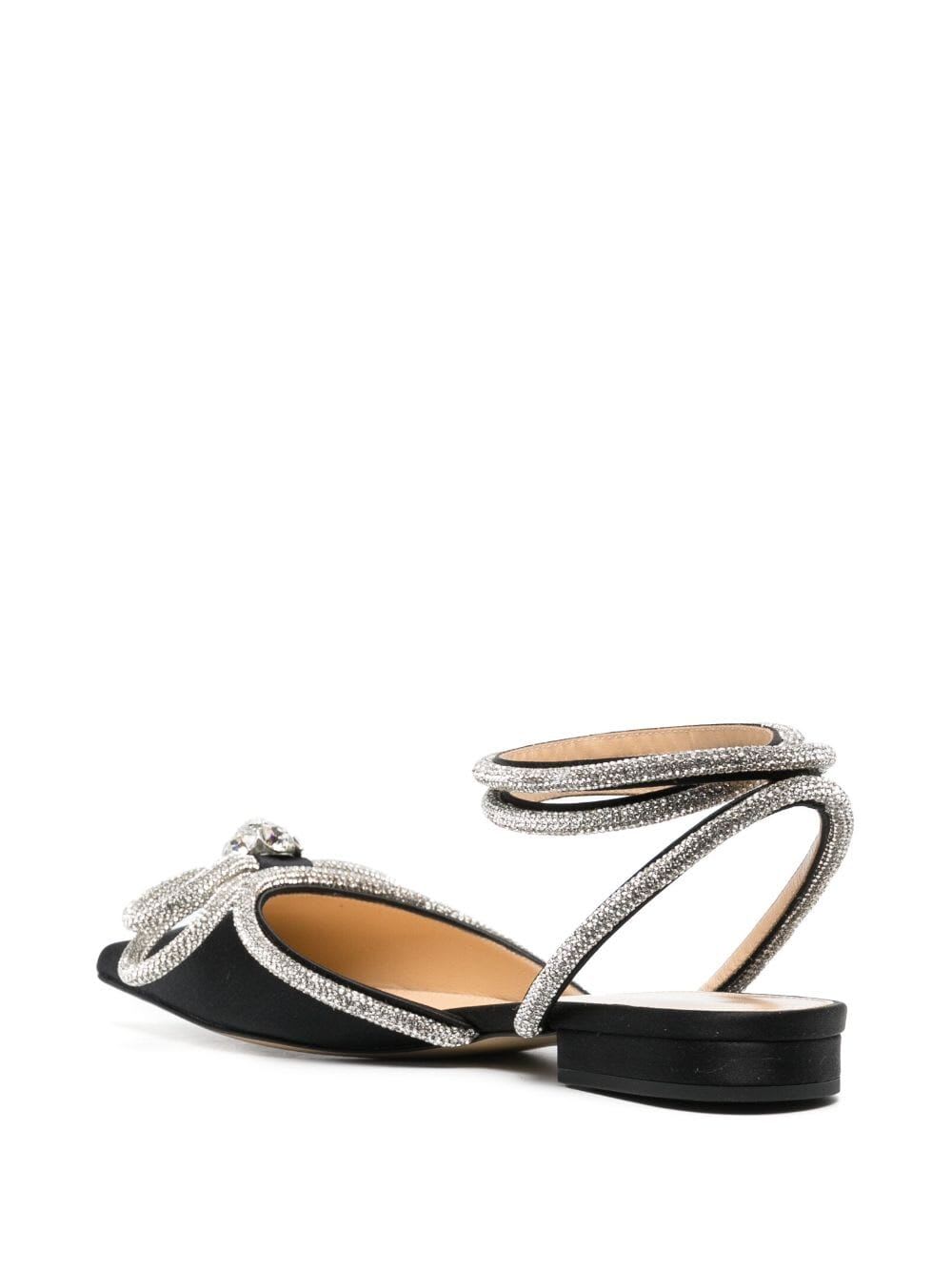 Shop Mach &amp; Mach Double Bow Black Satin Flats