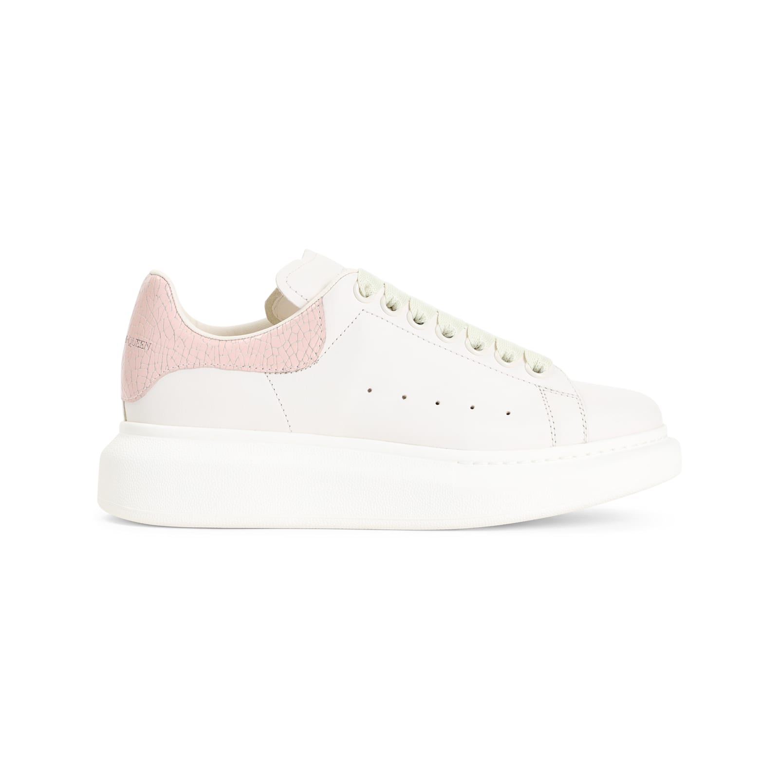 Alexander Mcqueen Leather Sneakers In Off White/pink