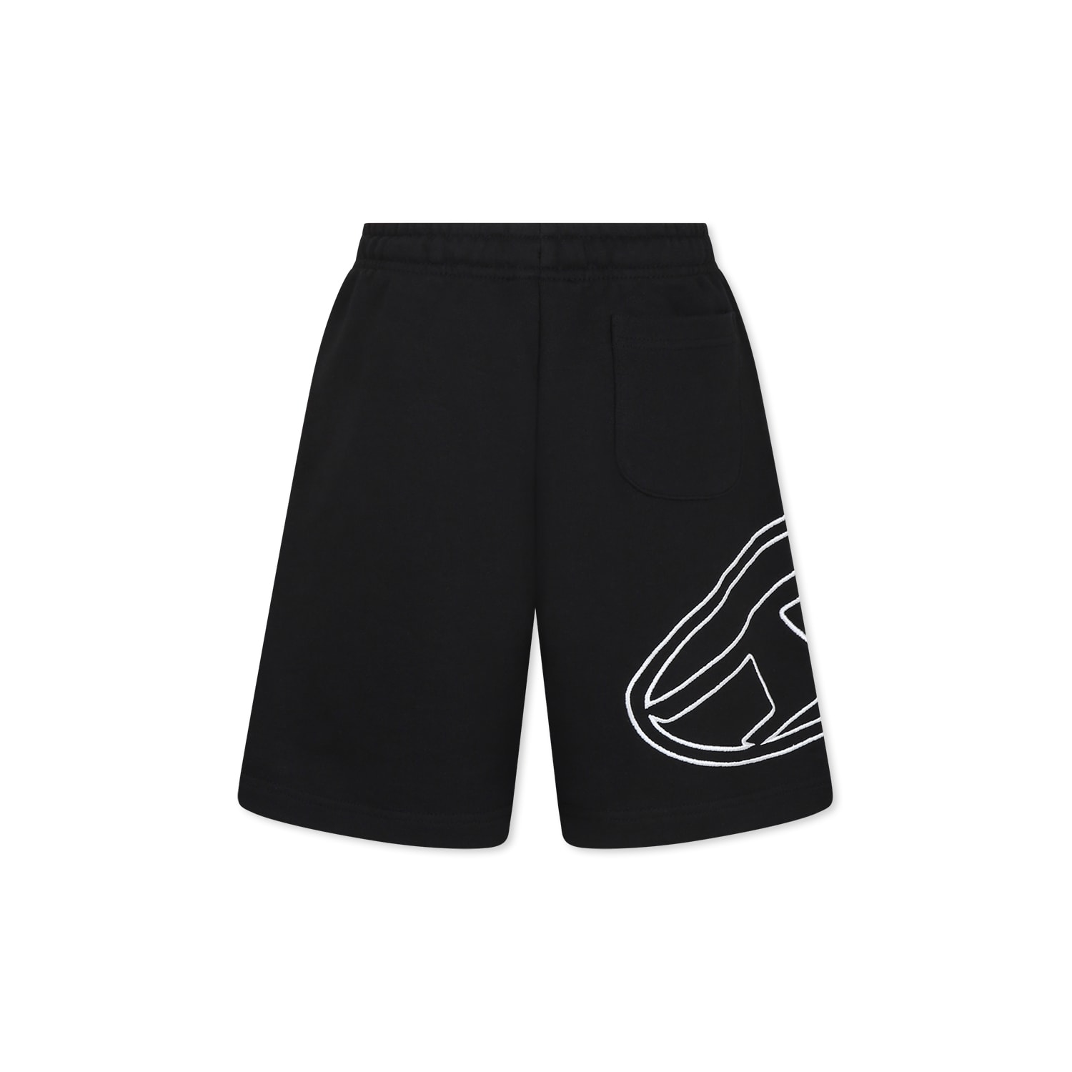 Diesel Logo-embroidered Shorts In Black