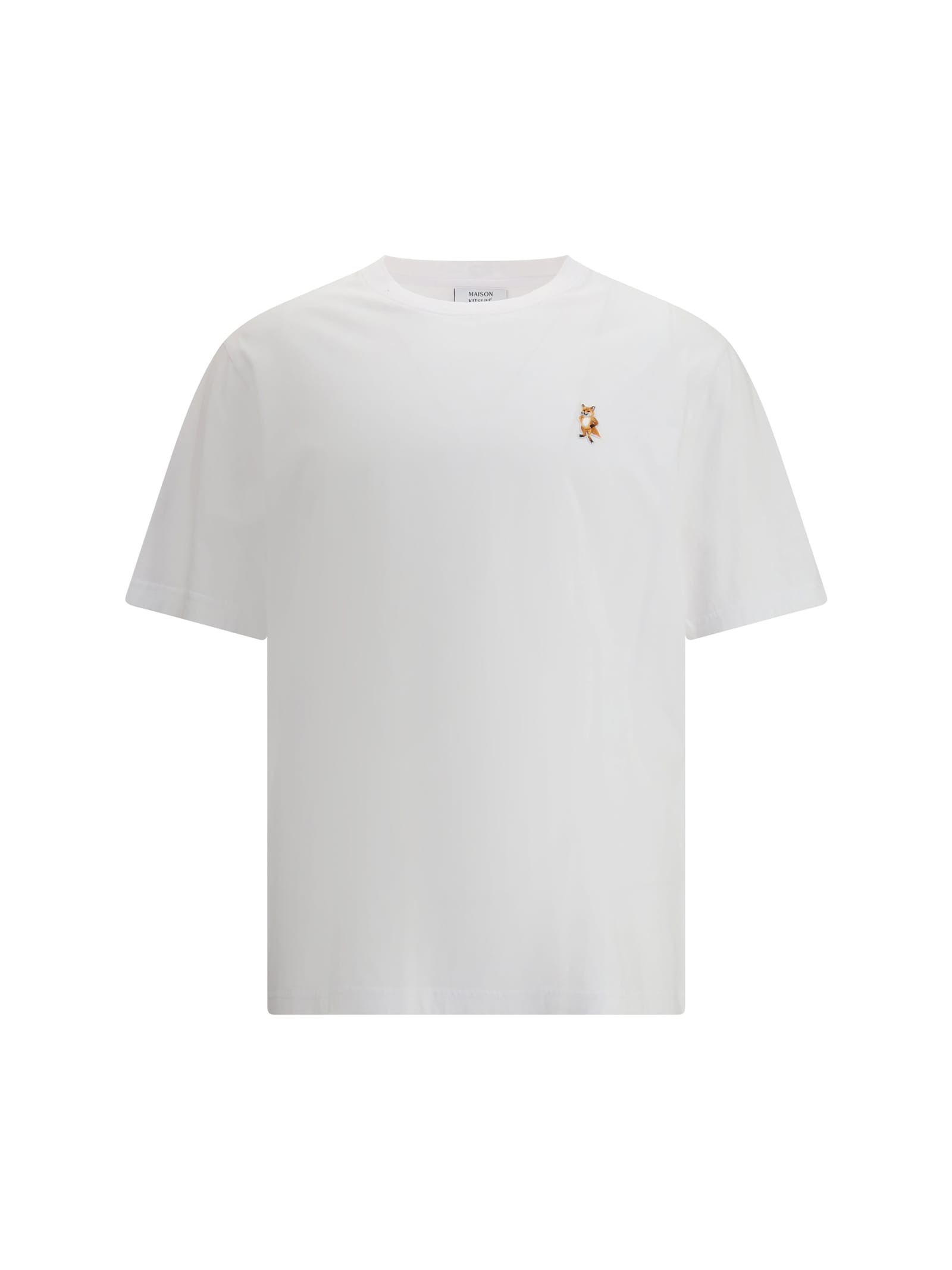 Maison Kitsuné Maison Kitsune Fox Head Patch T Shirt White In White