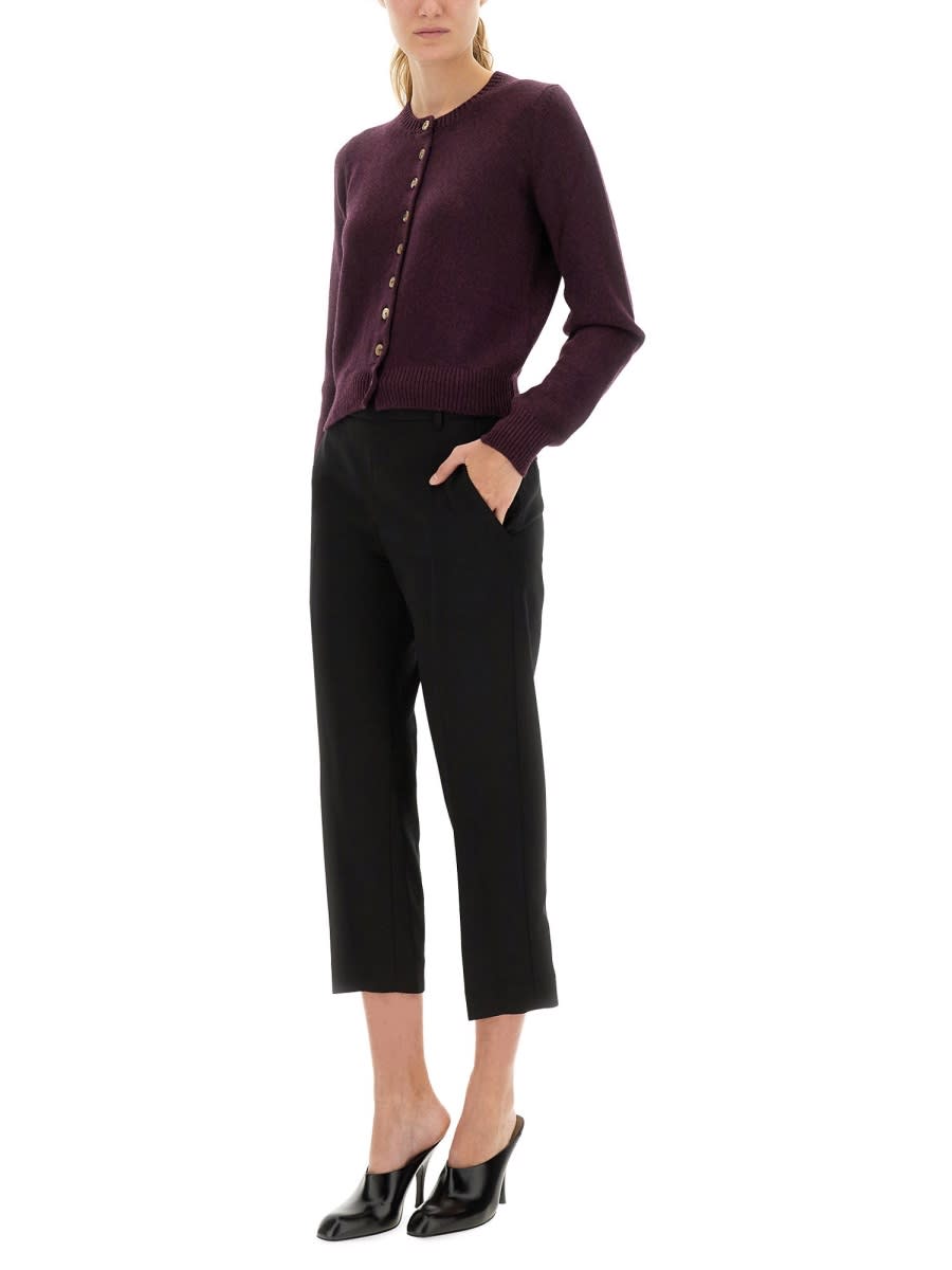 Khaite Everheart Cashmere Knit Cardigan In Burgundy