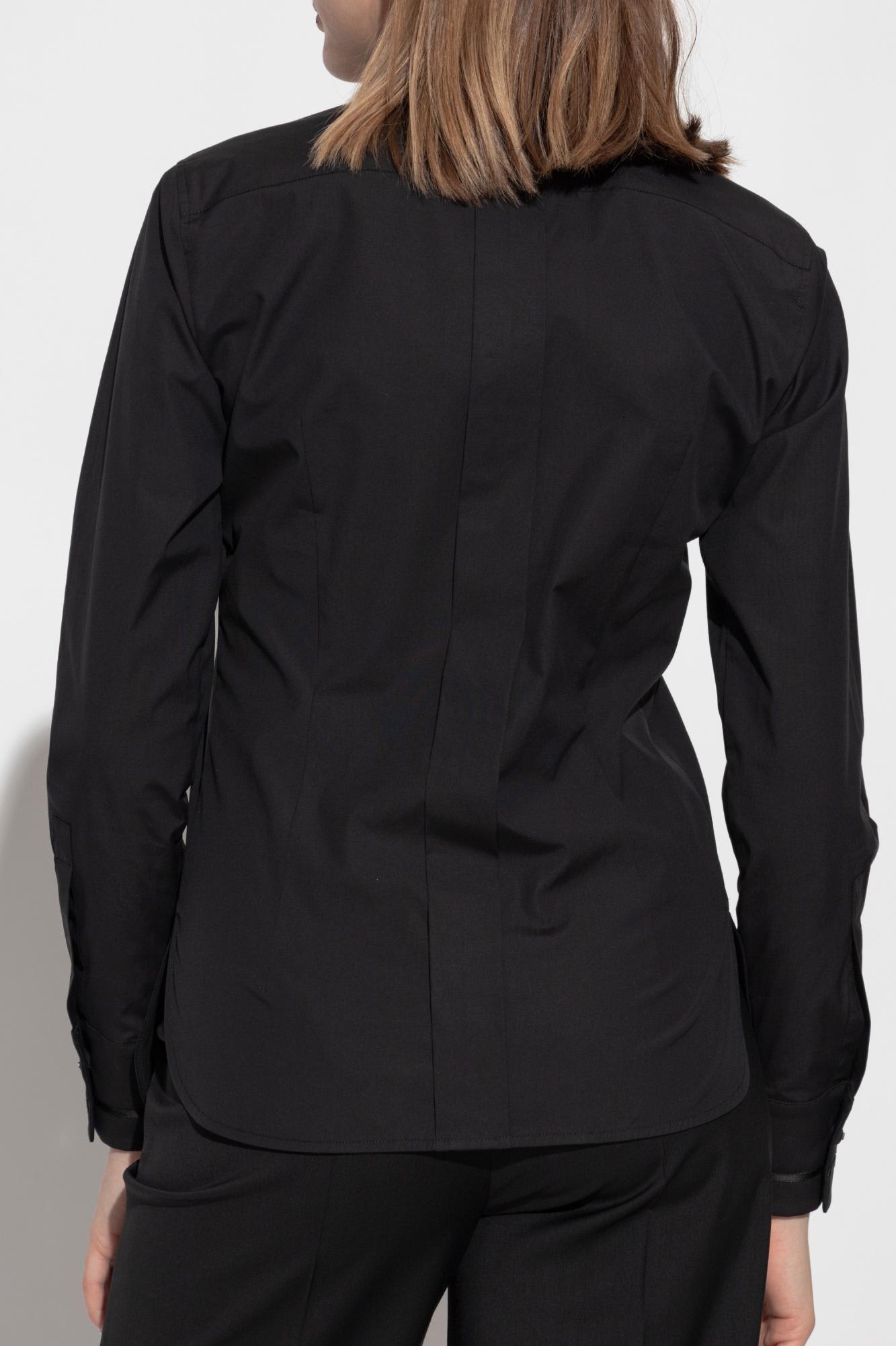 Max Mara Poplin Stretch Otranto Shirt In Black