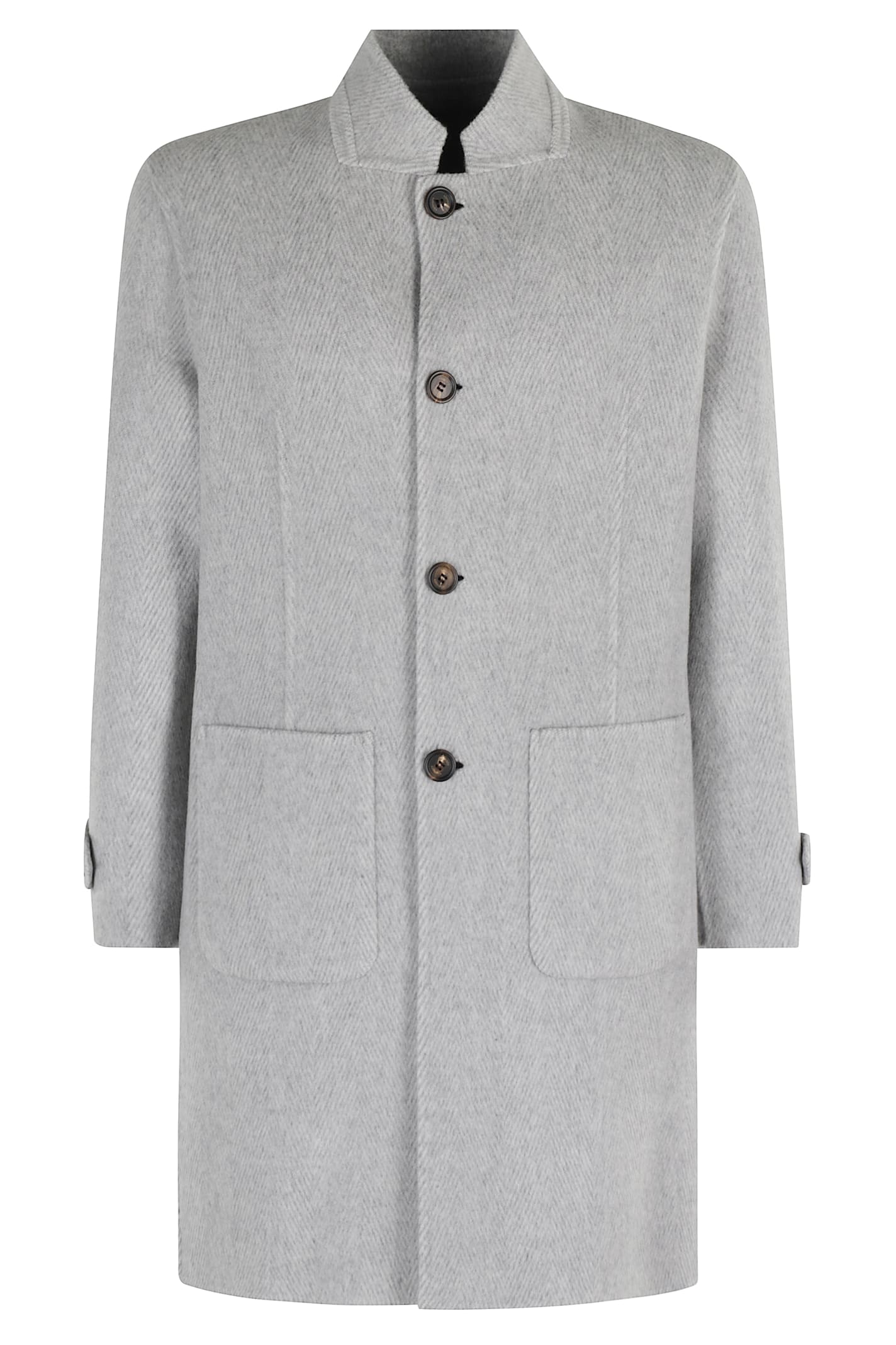 Eleventy Light Grey Mp Reversible Coat In Gray