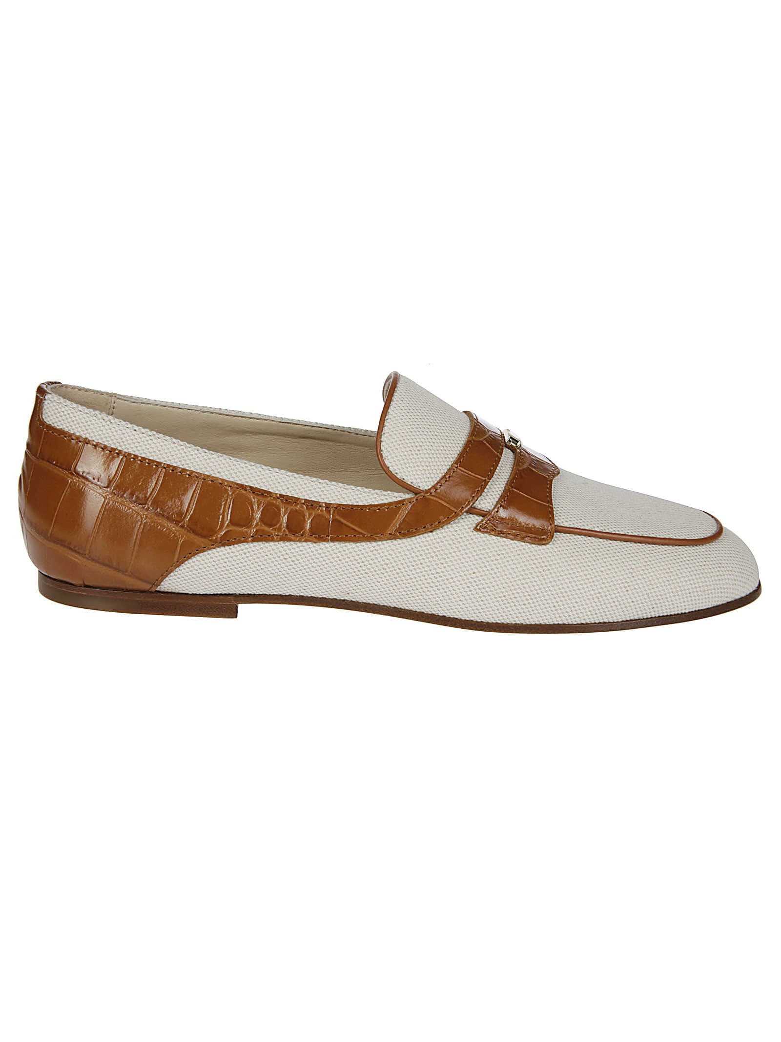 Tod's T Logo Loafers In White Brown