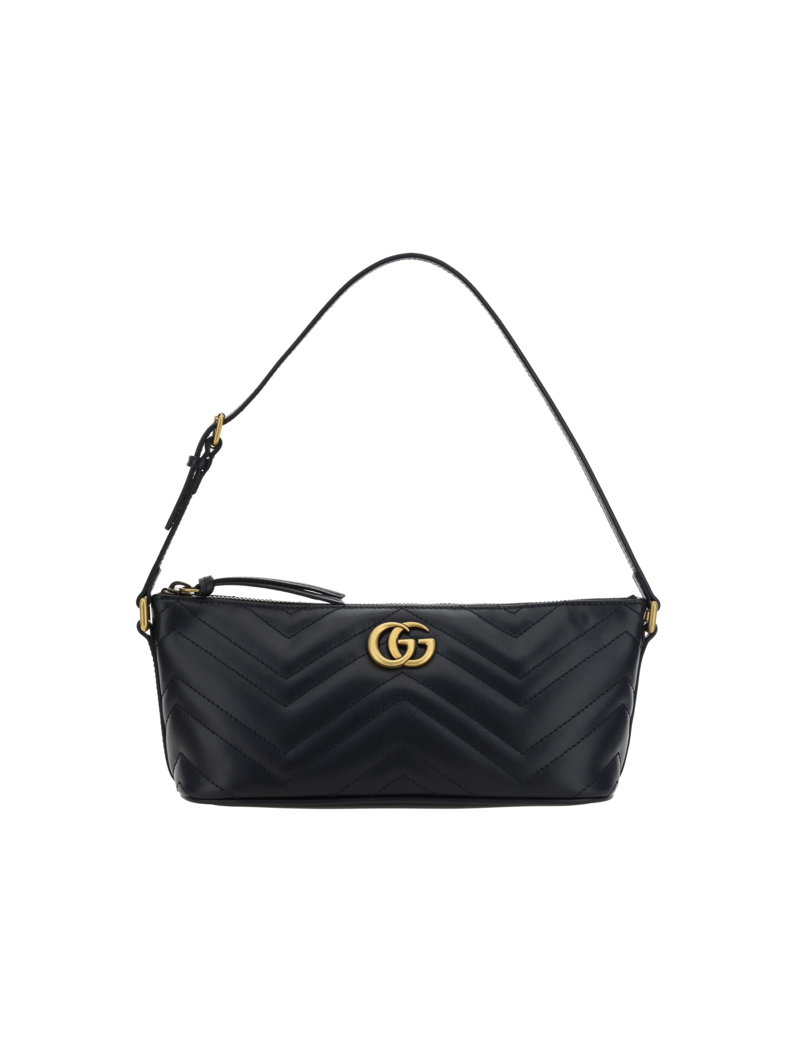 Shop Gucci Gg Marmont Shoulder Bag In Black