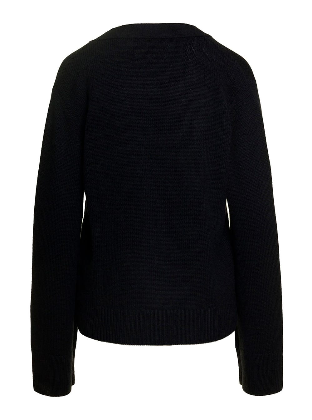 Lisa Yang Danni Black Knitted Cardigan In Cashmere Woman In Animal Print