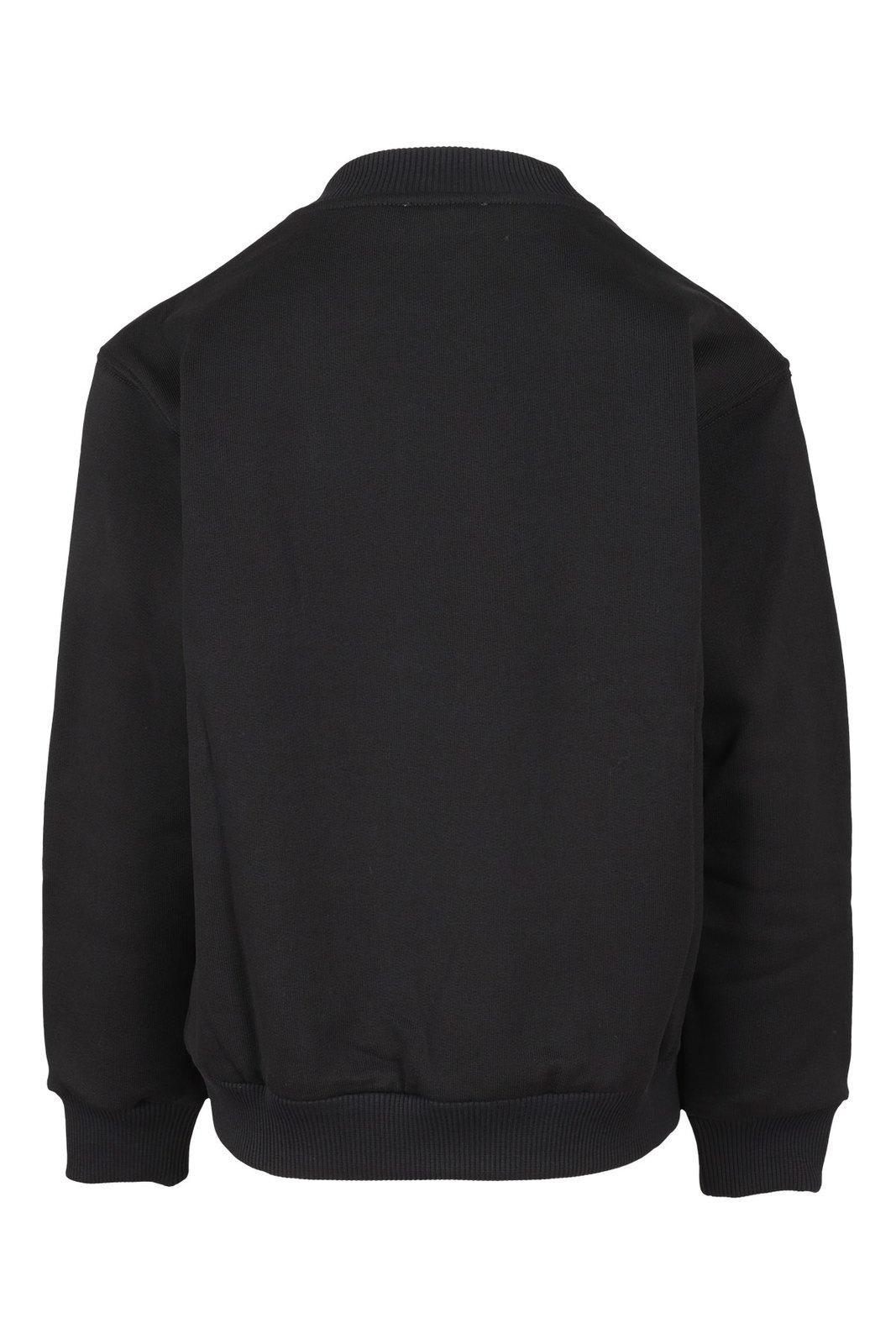 Shop Dolce & Gabbana Logo Embroidered Crewneck Sweatshirt In Nero