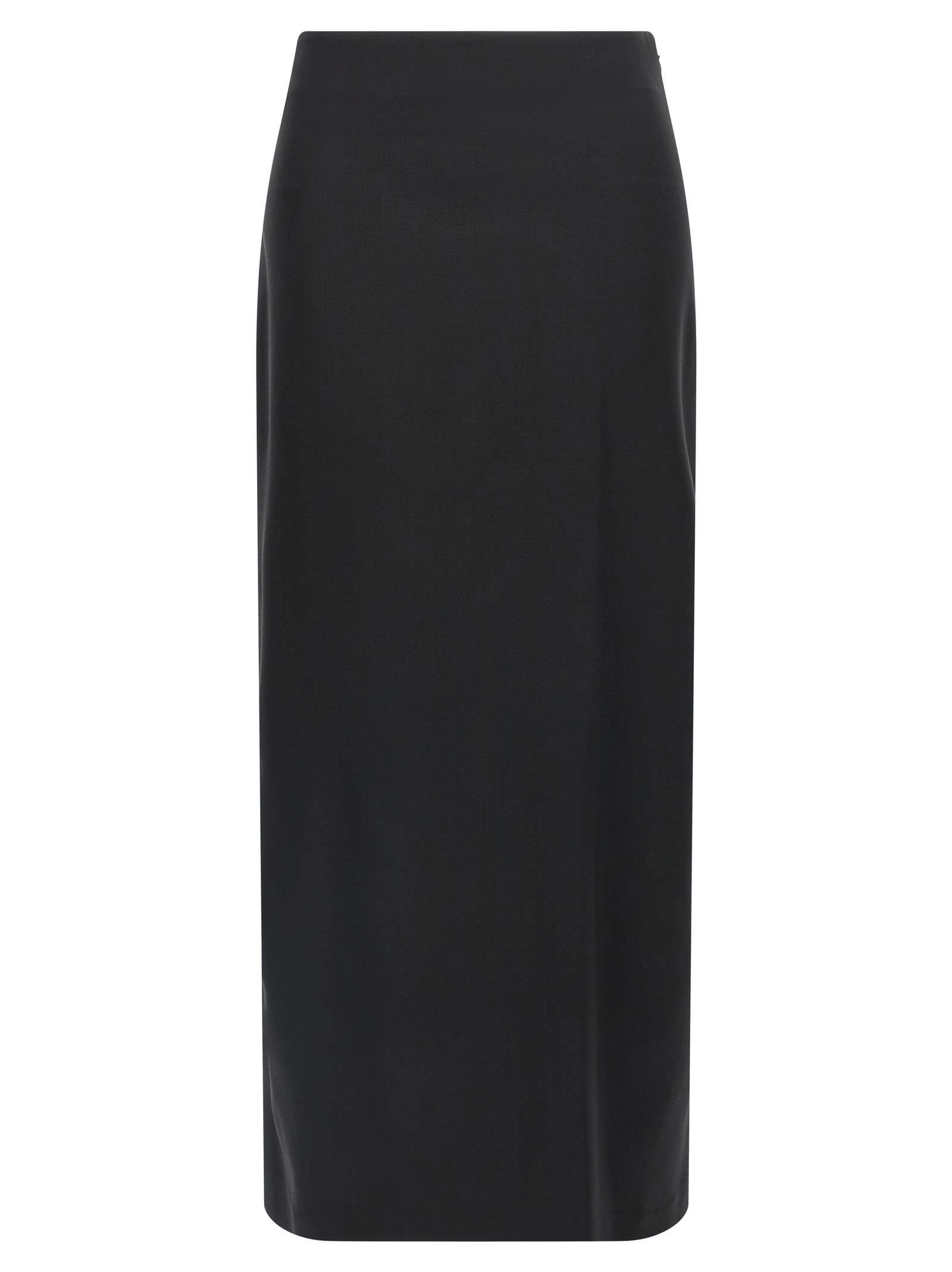Loulou Studio Black Skirt With Pencil Deisgn And Side Closure In Wool Woman In Black
