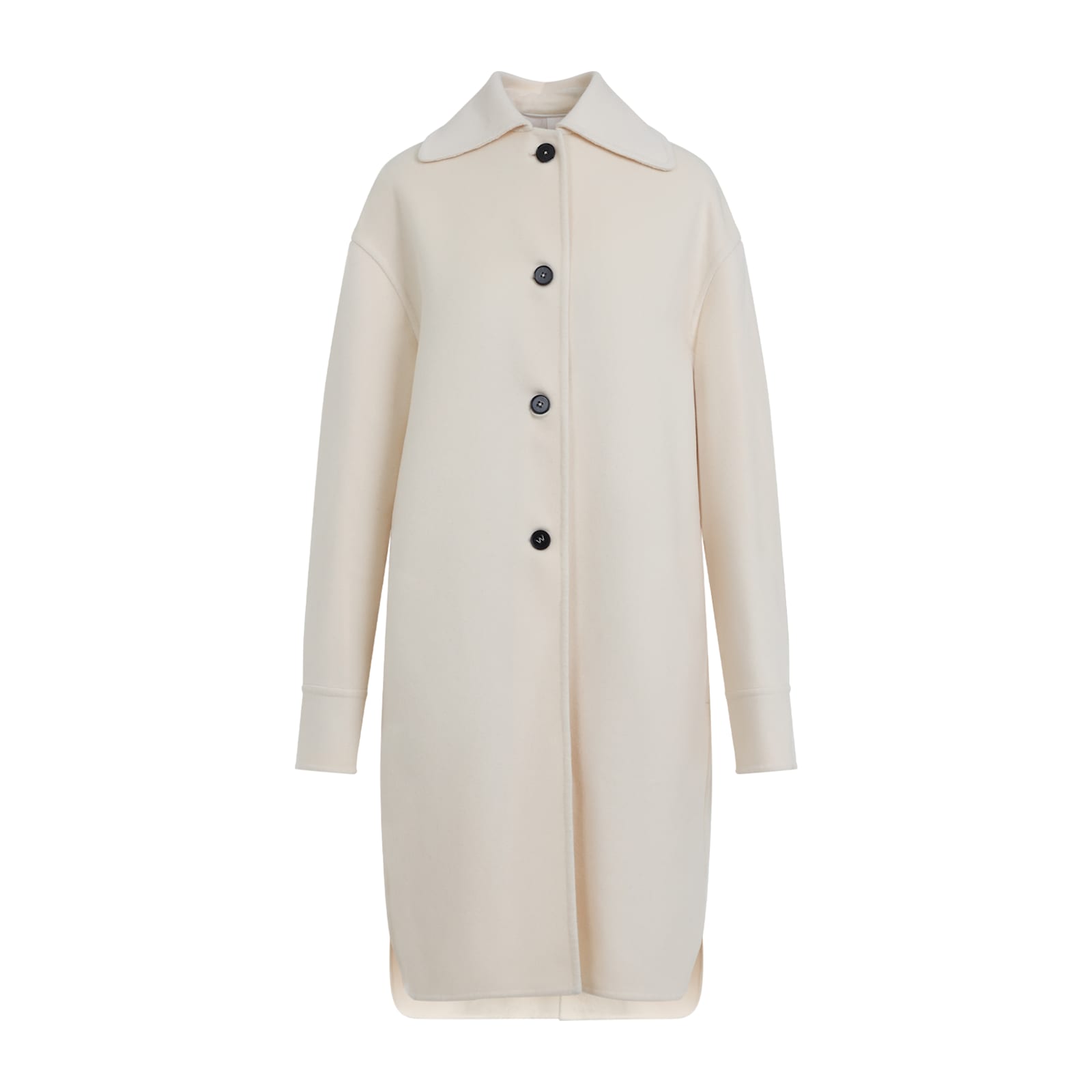 Jil Sander W 04 Double Breast Coat In White