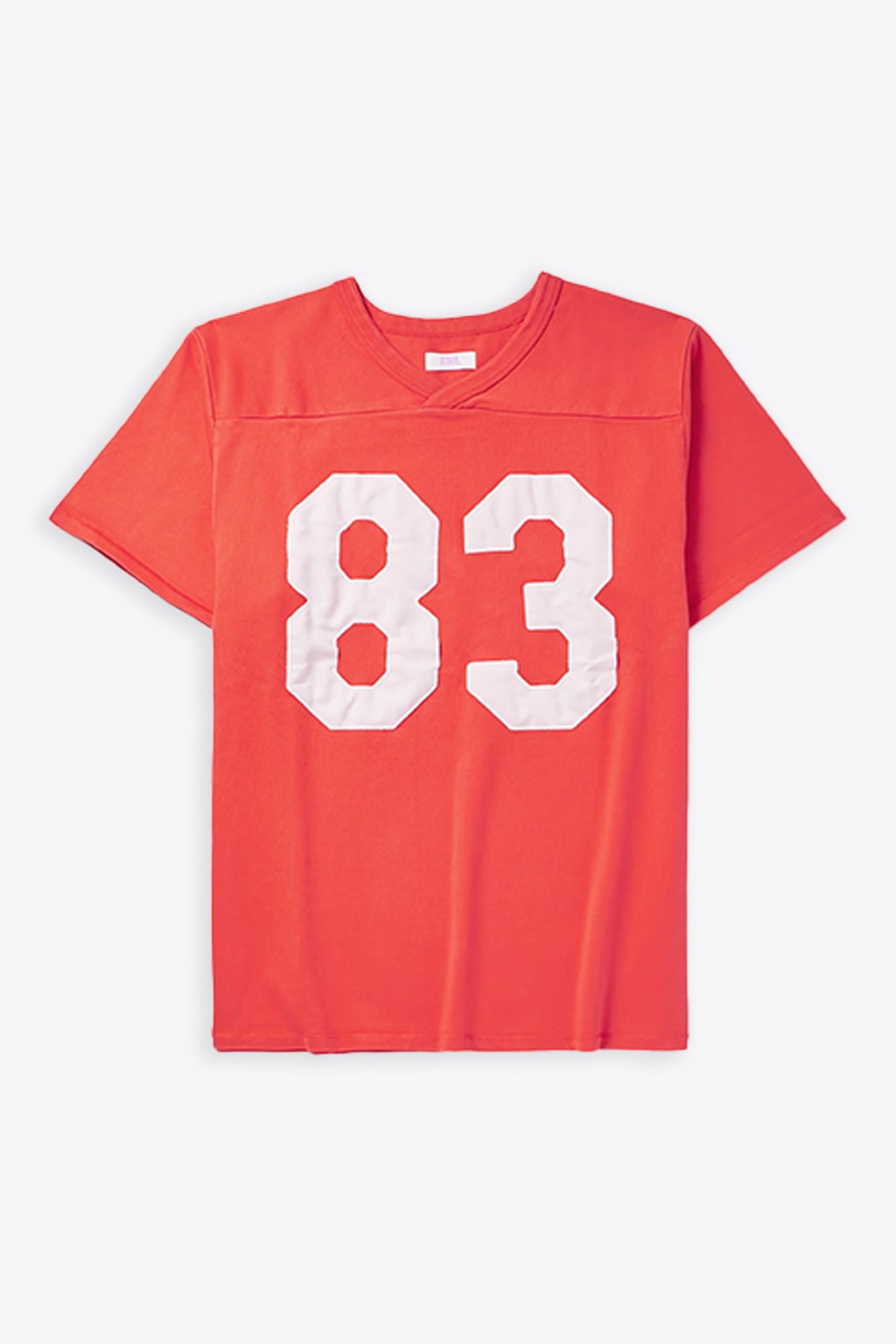 erl unisex football shirt knit coral red cotton football t-shirt - unisex football shirt knit