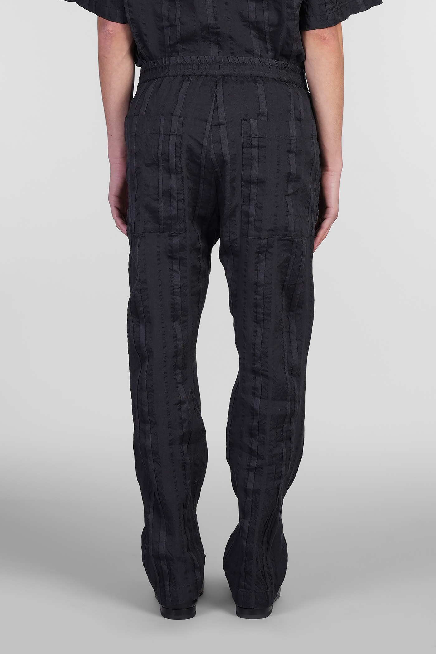 BARENA VENEZIA BATIVOGA PANTS IN BLACK LINEN 