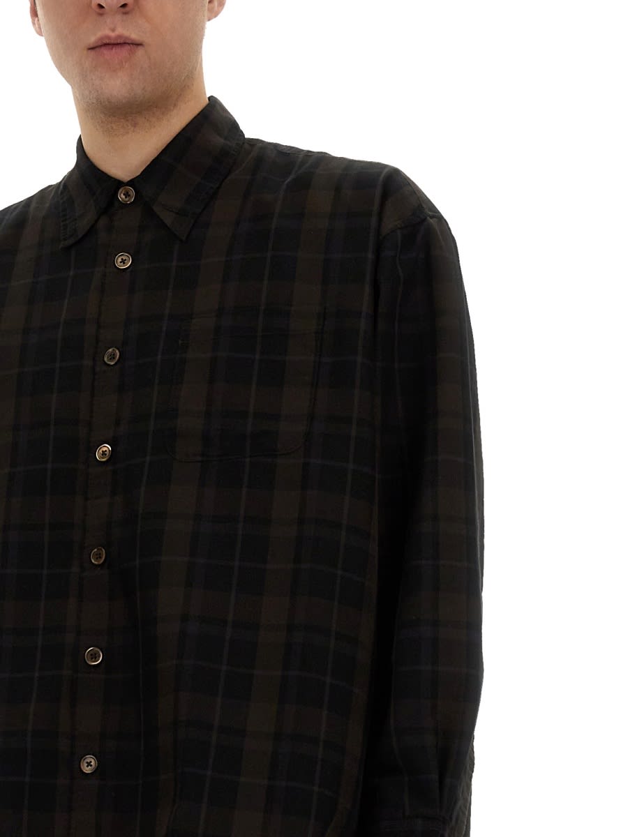 Our Legacy Borrowed Plaid Button-up Shirt In Brown