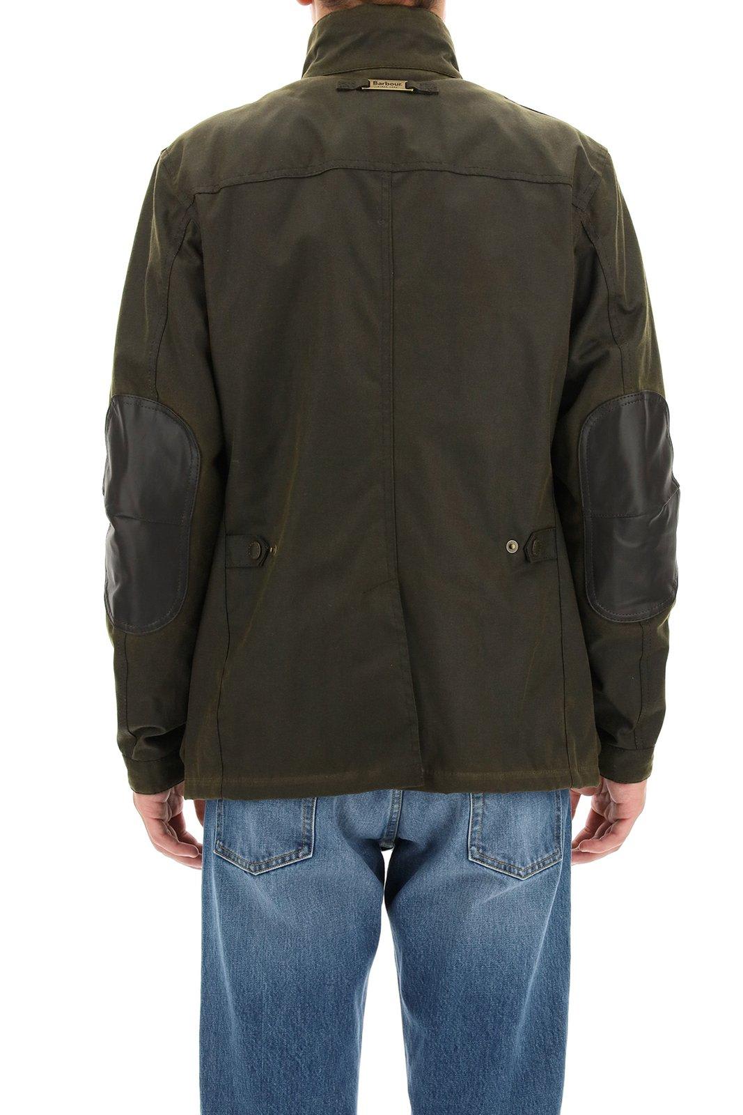 Shop Barbour High-neck Chest Pocket Jacket  In Brown