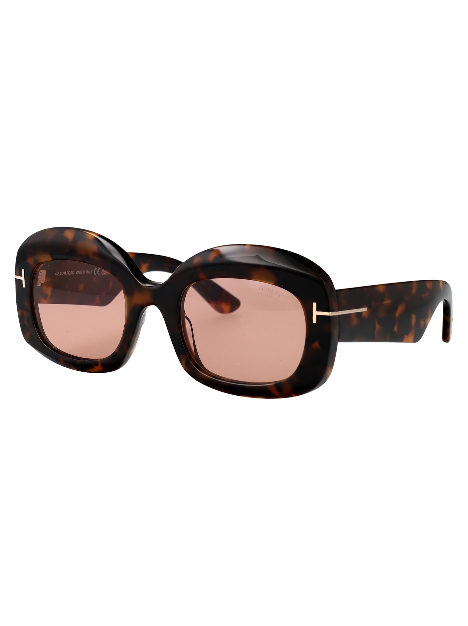 Tom Ford Eyewear Rectangle Frame Sunglasses In Pink