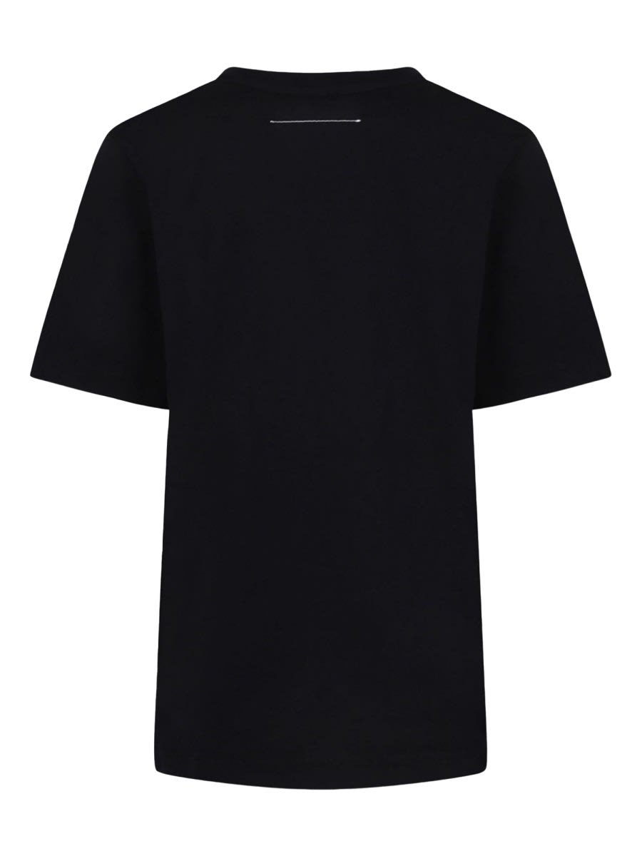 Mm6 Maison Margiela Logo Short-sleeved T-shirt In Black