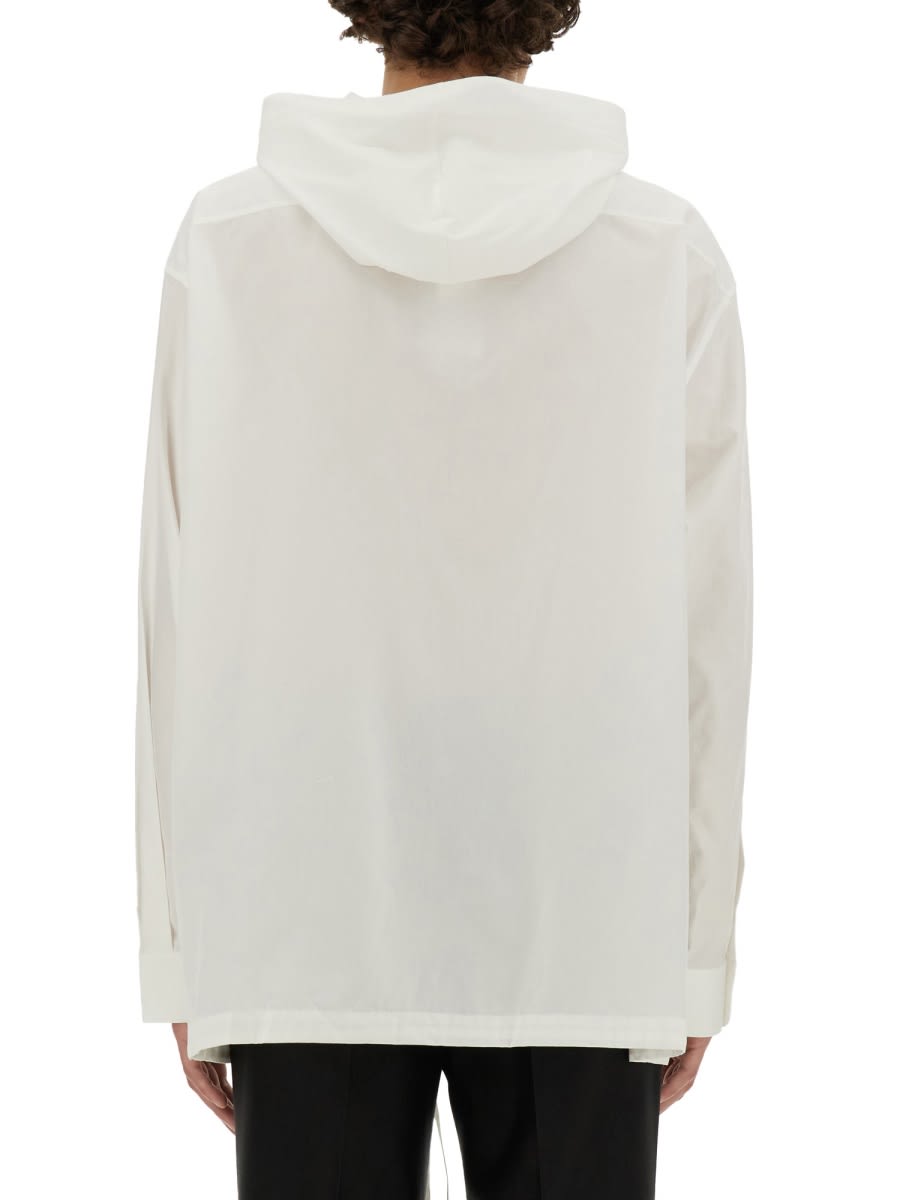 Shop Helmut Lang Hooded Shirt In White