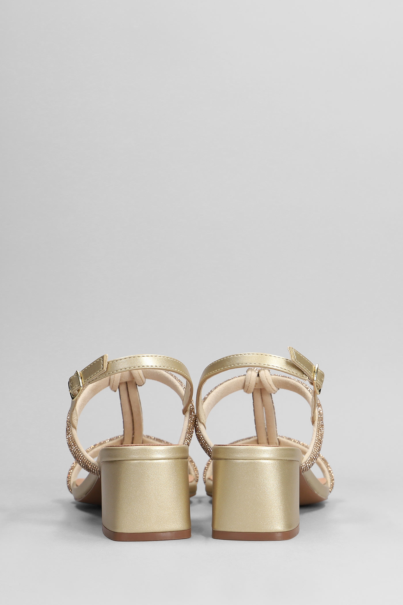 Shop Bibi Lou Elida Sandals In Gold Leather