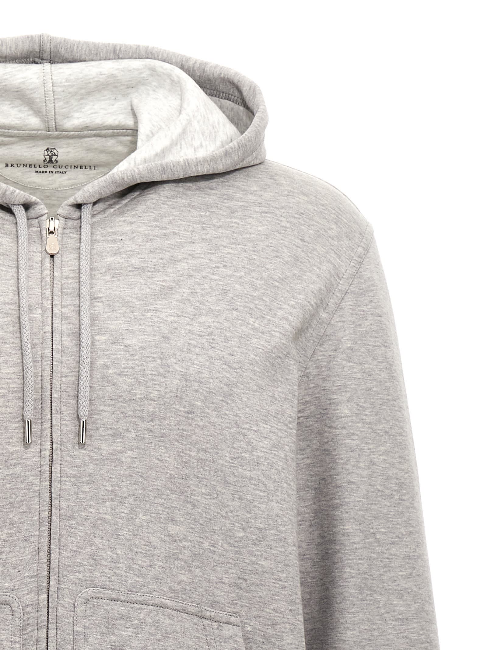 Shop Brunello Cucinelli Hoodie In Gray