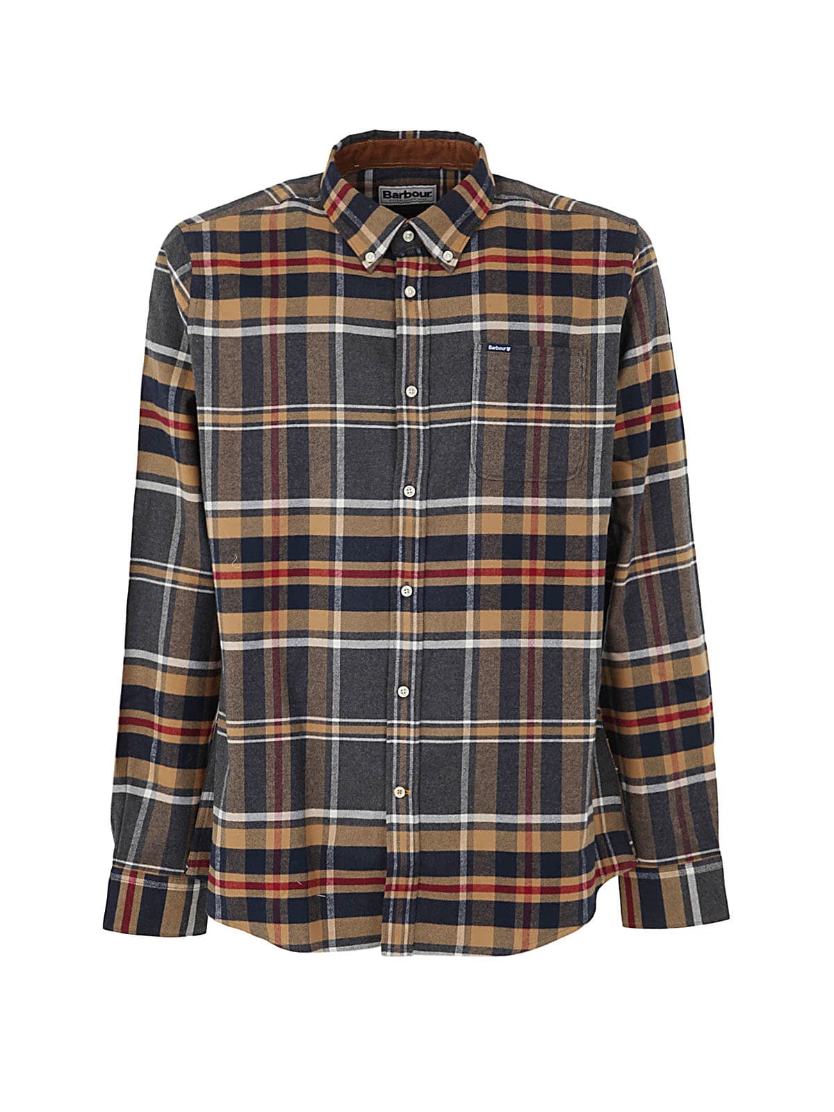 Barbour Ronan Checked Button-down Shirt In Grey Marl