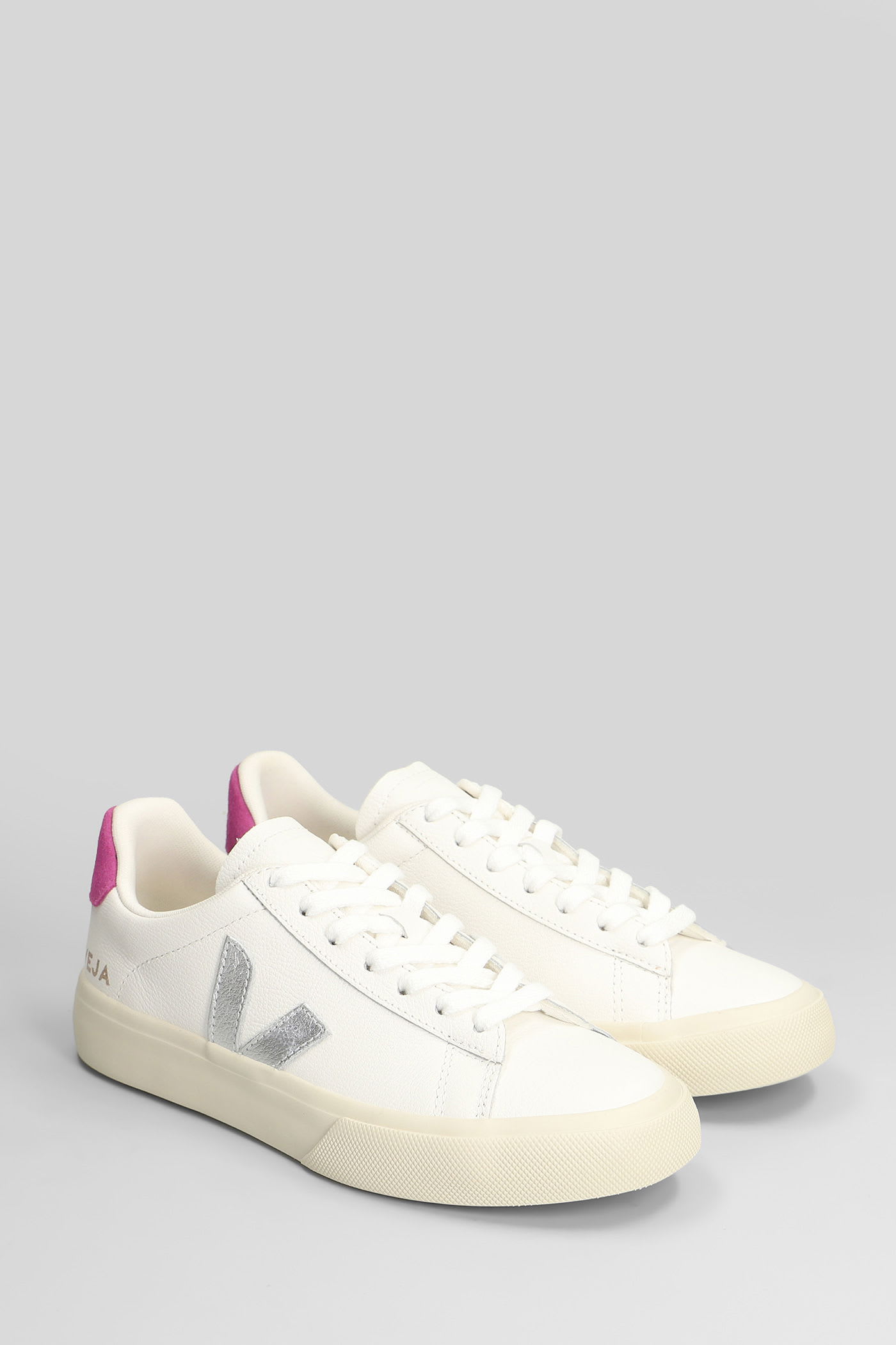 Veja Sneakers Campo Chromefree White Silver Ultraviolet In Multi