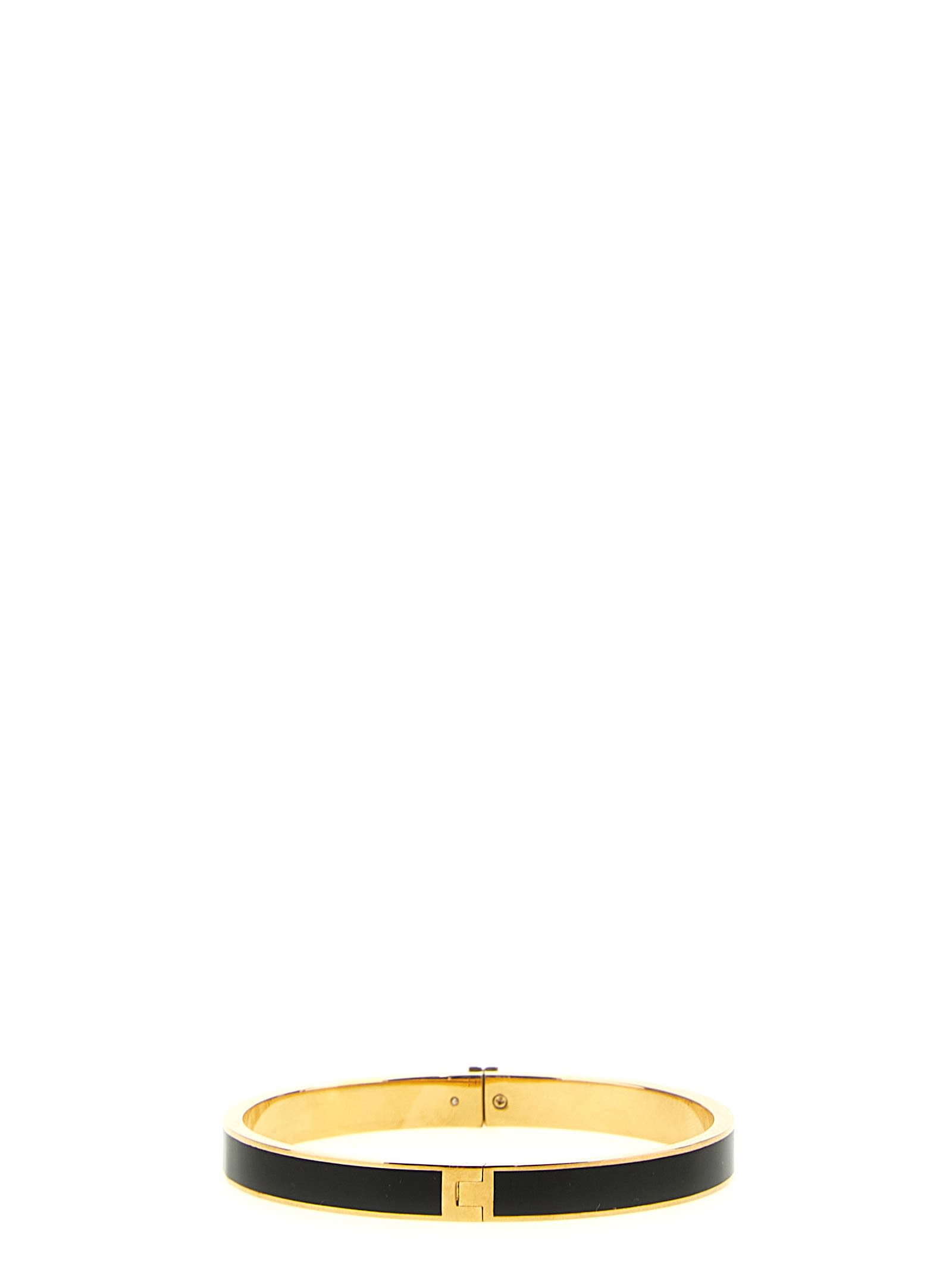 Shop Tory Burch Kira Bracelet In Tory Gold/black