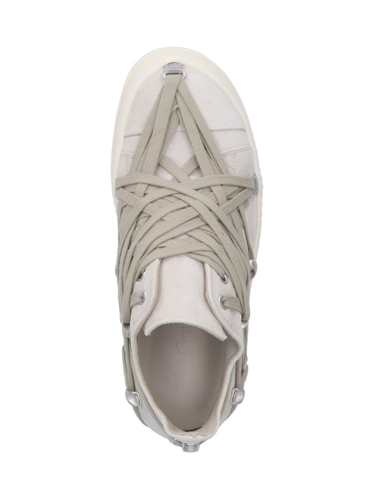 Rick Owens Megalaced Low Sneaks Sneakers In Grey