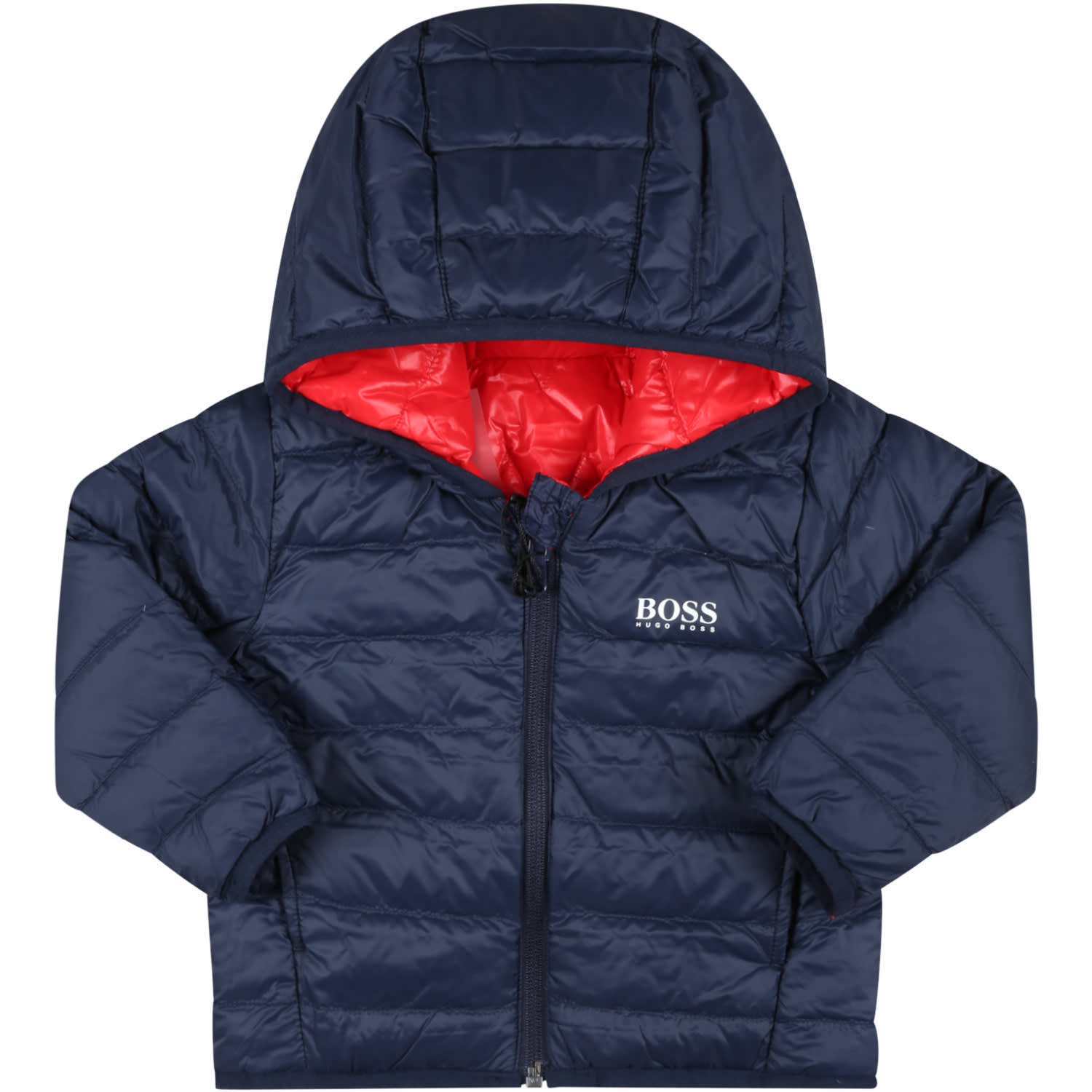 Shop Hugo Boss Multicolor Jacket For Baby Boy With Logo In Red