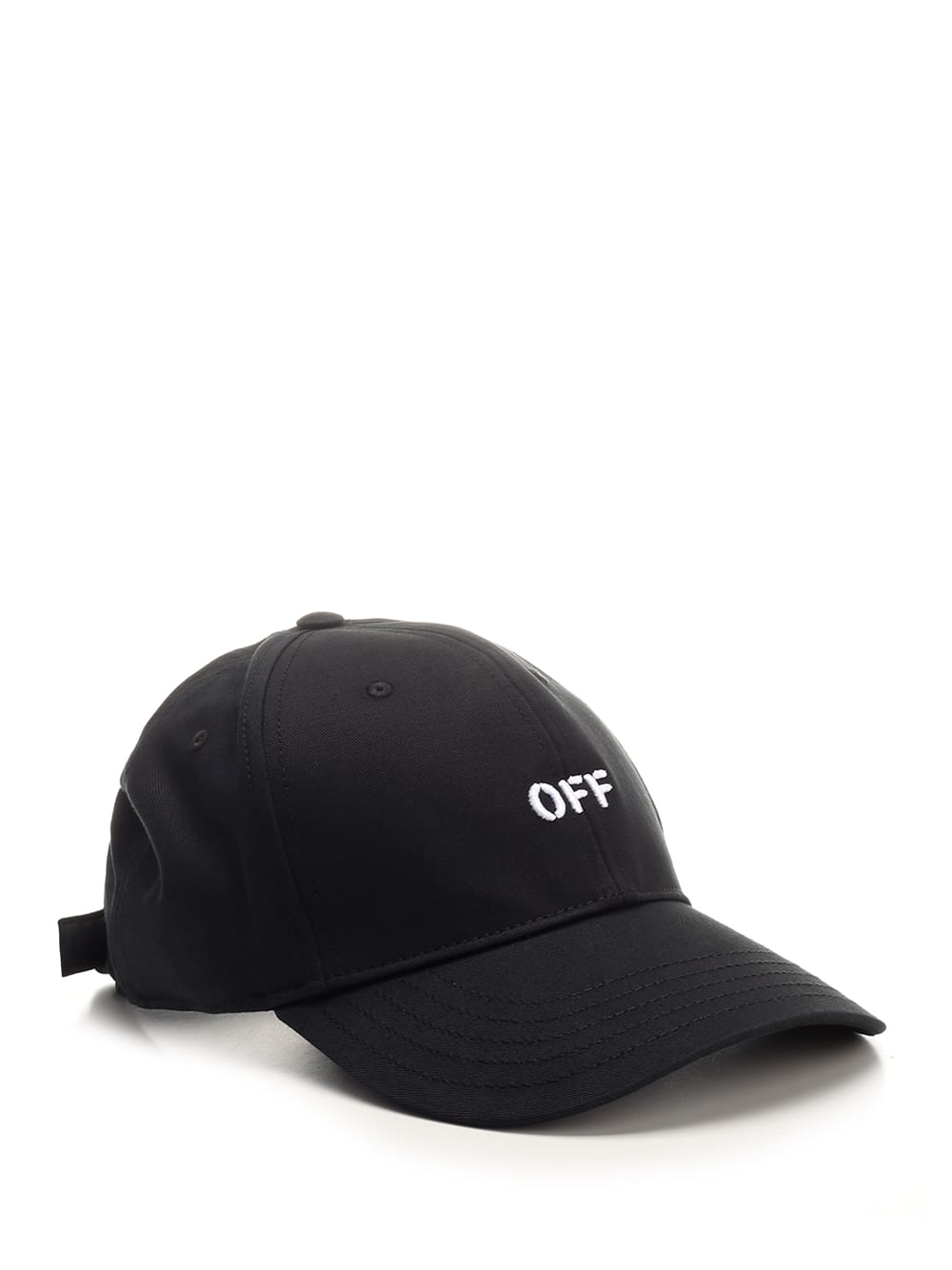 Shop Off-white Twill Baseball Cap In Black