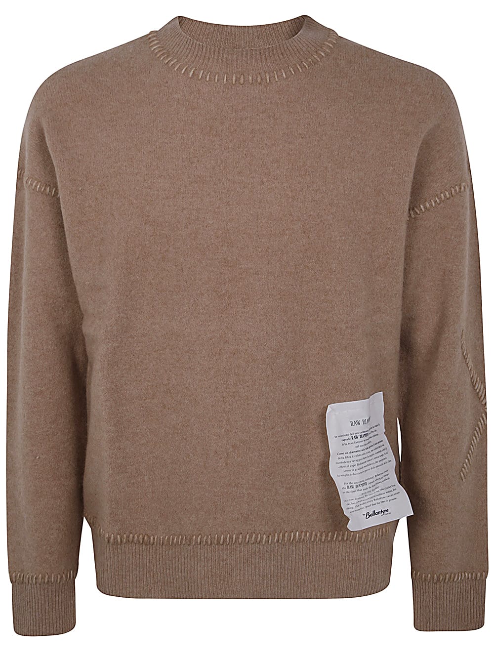 Shop Ballantyne Round Neck Pullover In Light Camel