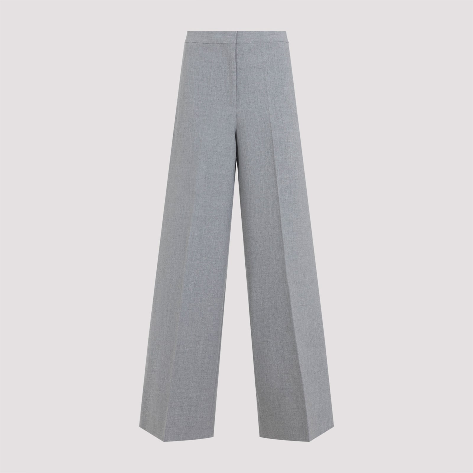 Fabiana Filippi Wide-leg Trousers With Clean Waistband And Subtle Pleats In Blue