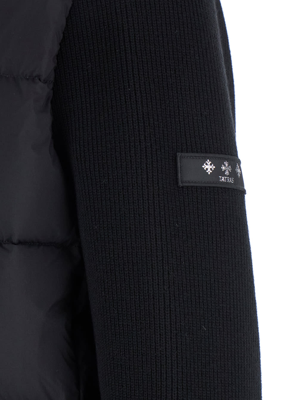 Tatras Keitie Black Down Jacket With Drawstring Hood And Logo Patch On The Side In Tech Fabric Man In Black