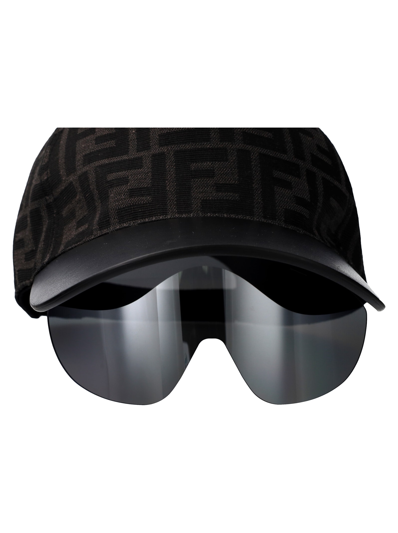 Shop Fendi Eyecap Sunglasses In Black