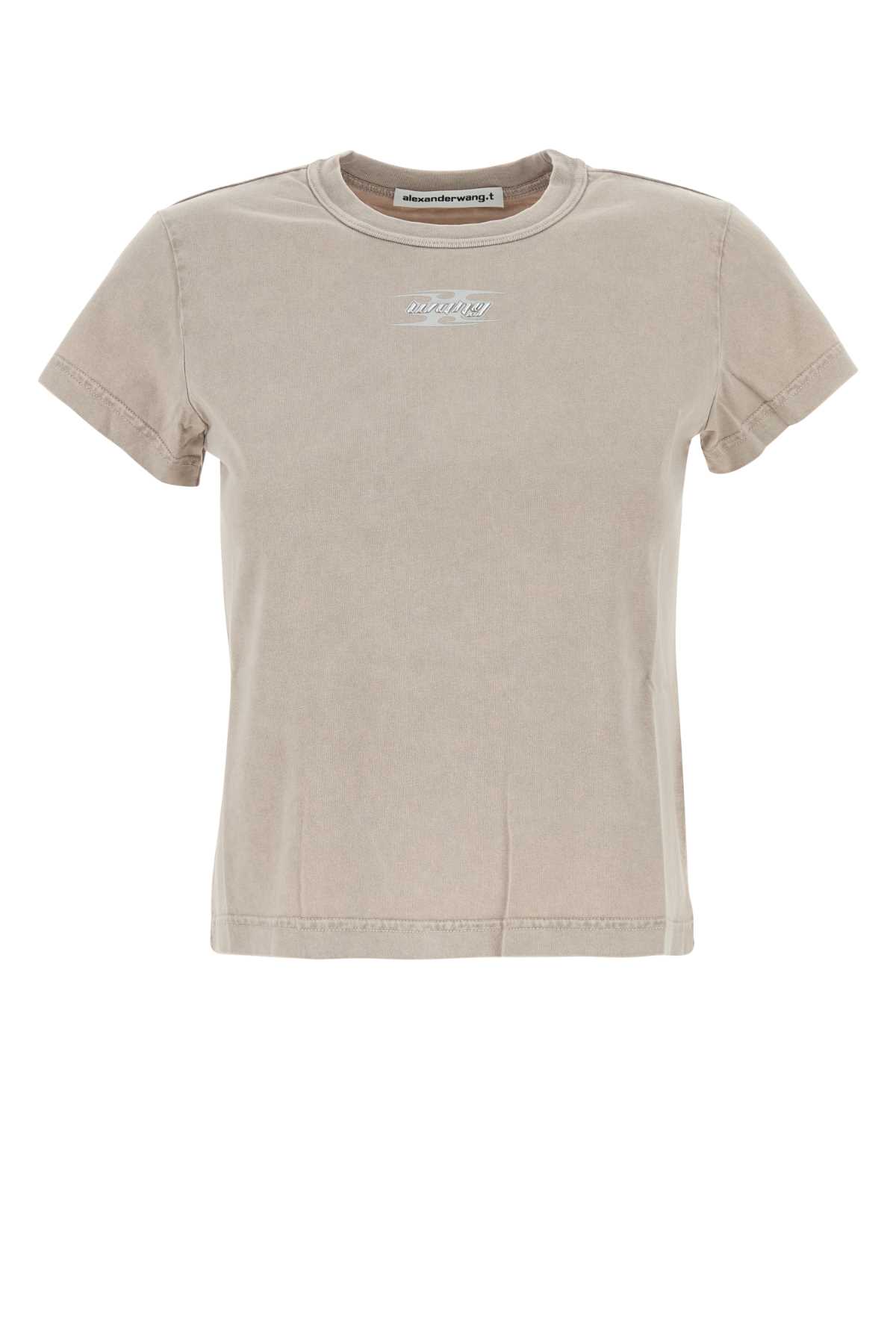 Shop Alexander Wang T Dove Grey Cotton T-shirt In Washedoyster