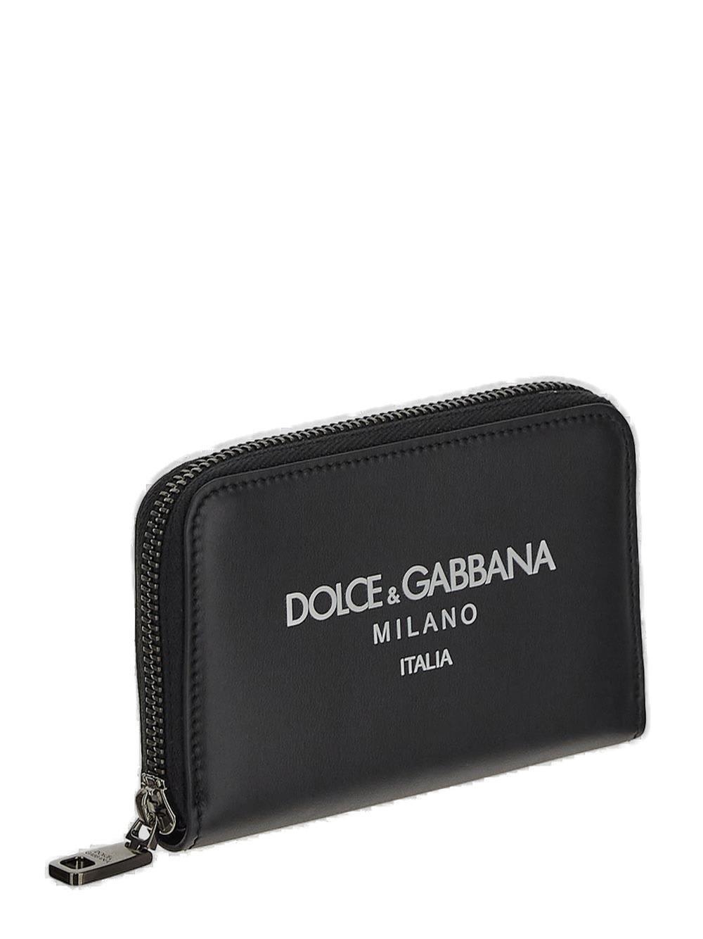 Shop Dolce & Gabbana Logo Printed Zipped Wallet