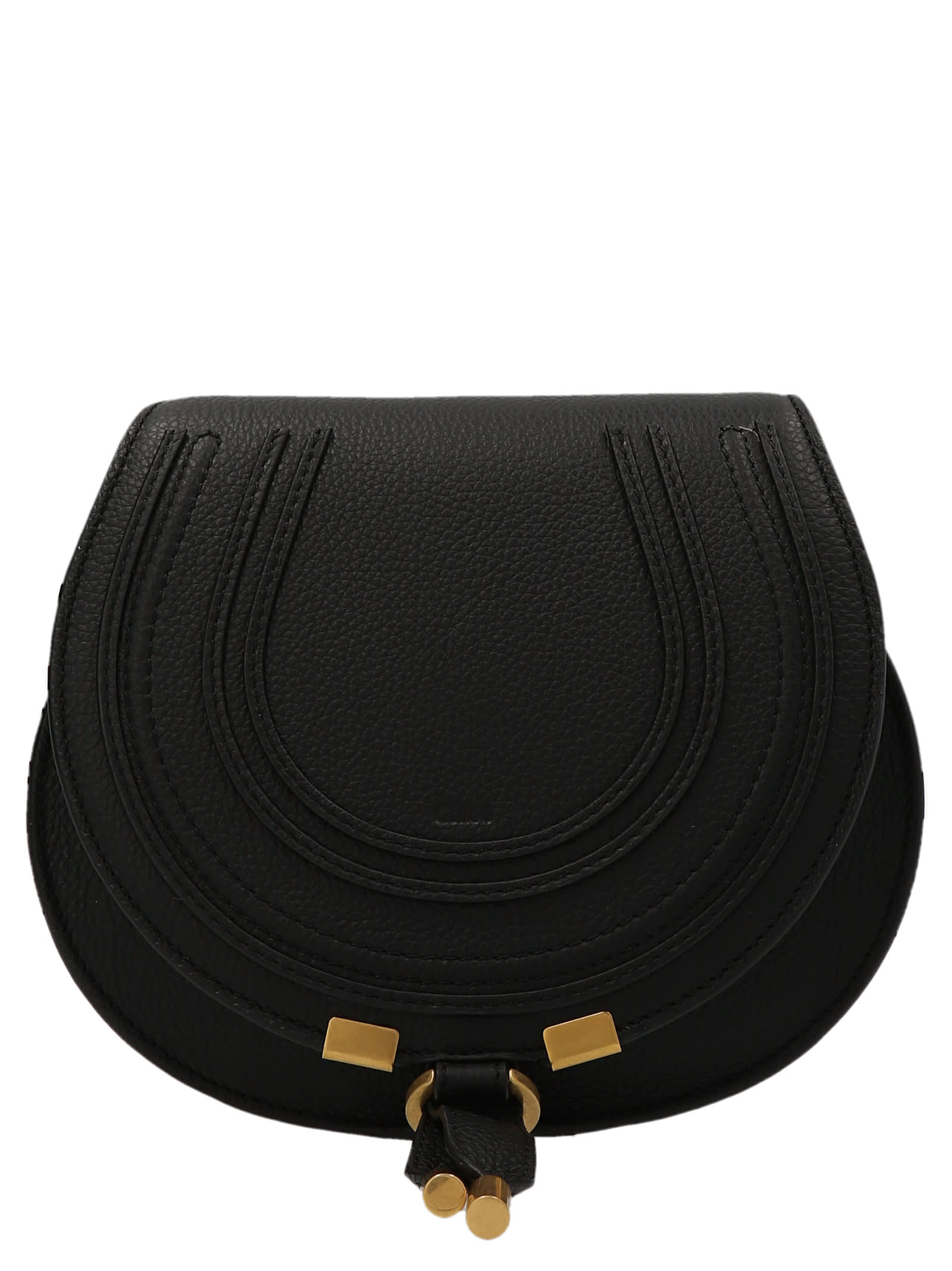 Shop Chloé Saddle Marcie Small Crossbody Bag In Black