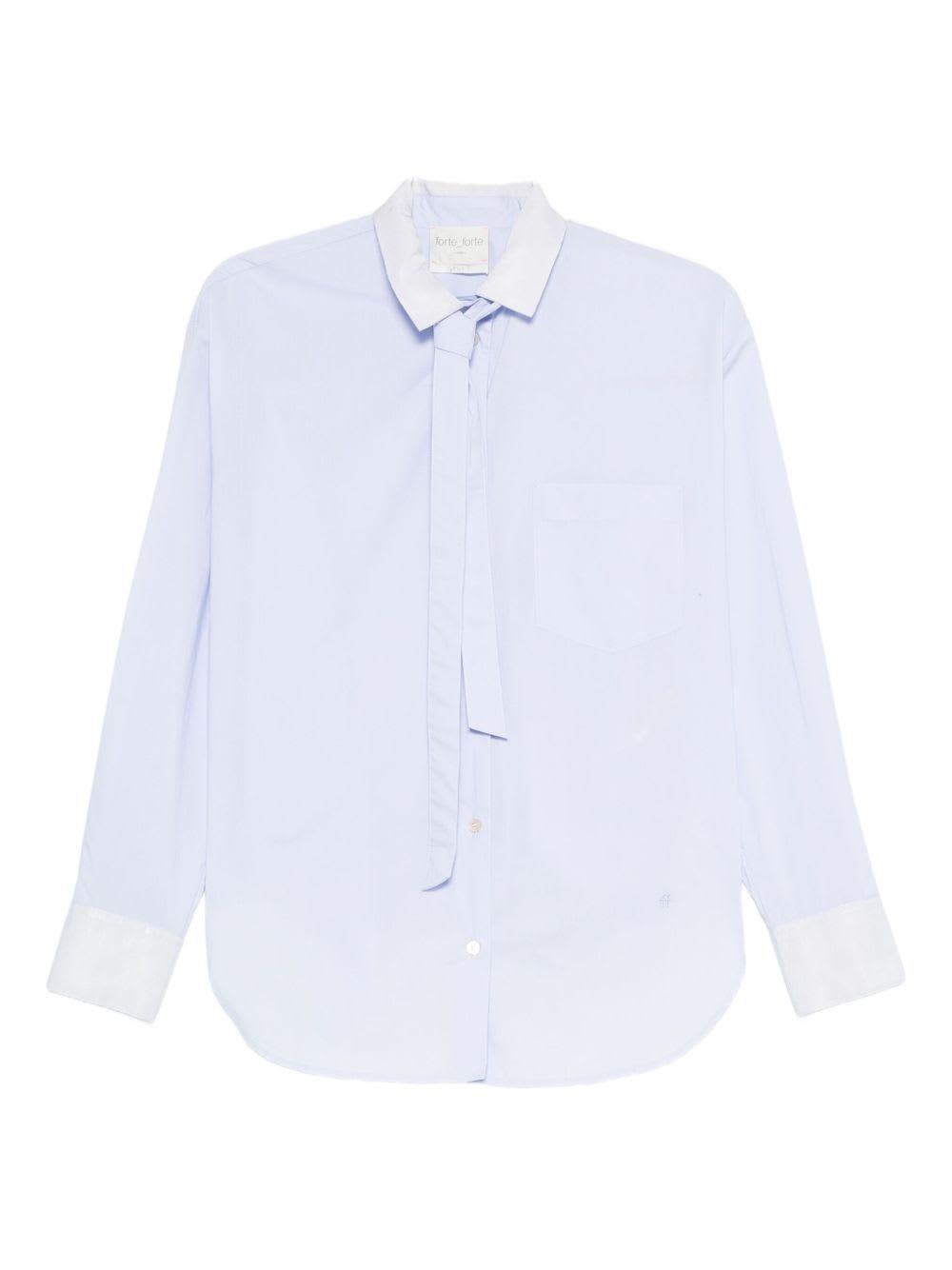 Forte Forte Oversized Cotton Poplin Shirt In Blue