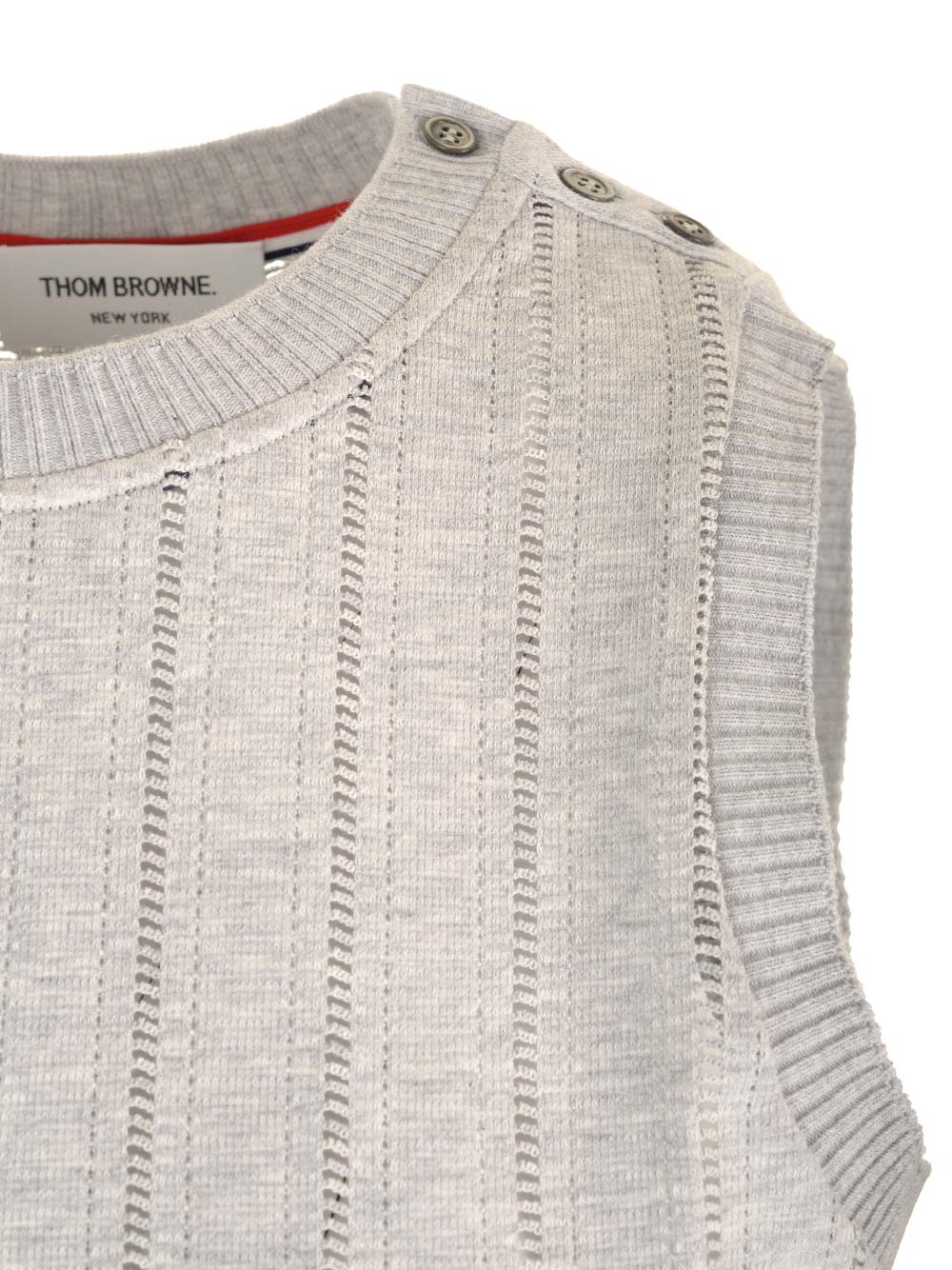 Shop Thom Browne Sleeveless Top In Grey