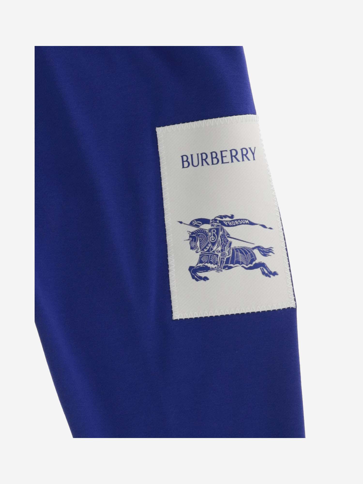 Shop Burberry Cotton Joggers With Logo In Knight